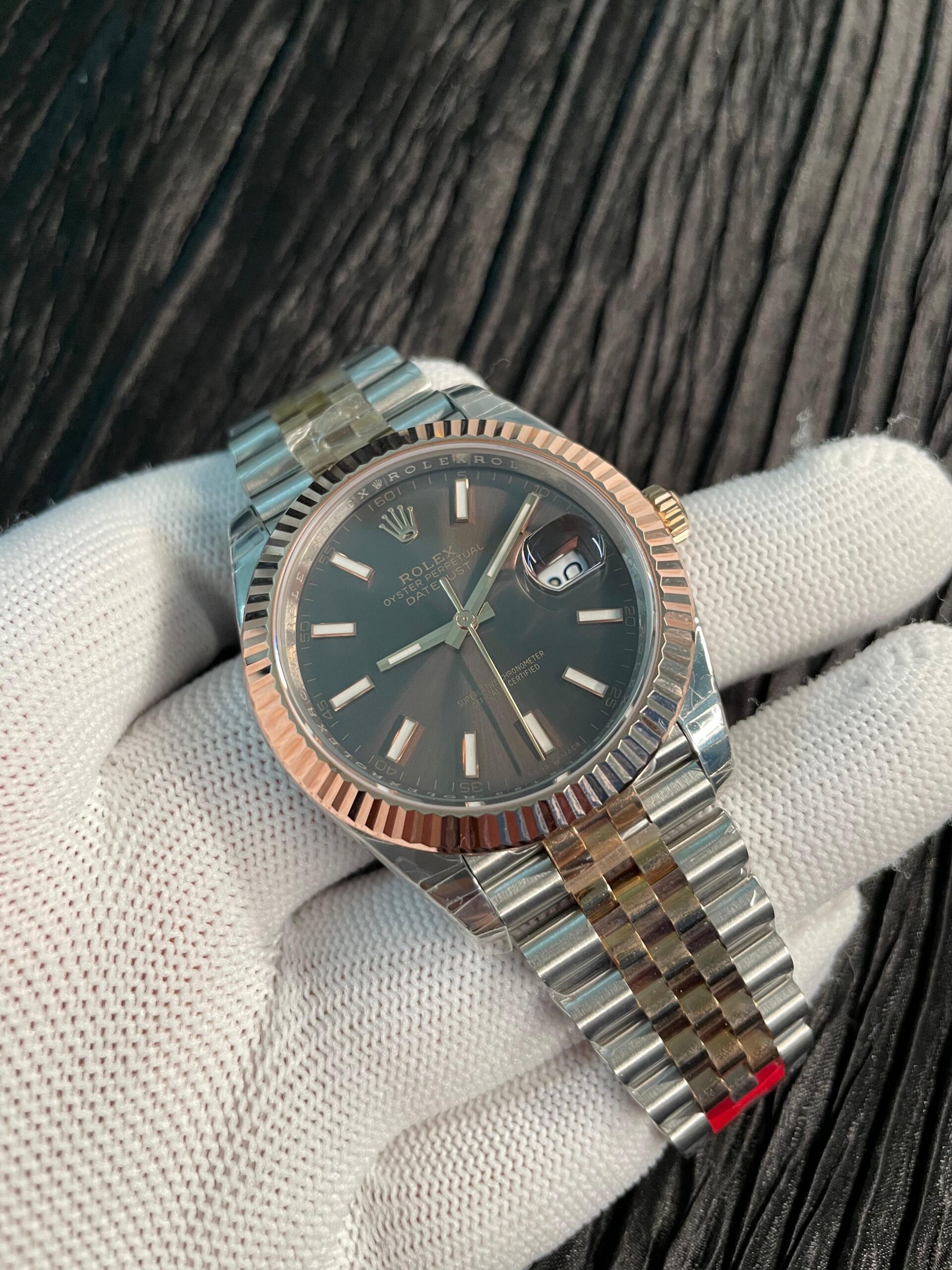 Date 41 SS/RG 126331 VSF 1:1 Best Edition 904L Steel Brown Stick Dial on Jubilee Bracelet VS3235 - Image 3
