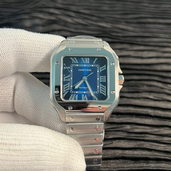 Santos de Carti 35mm SS 2018 BVF 1:1 Best Edition Blue Dial on SS SmartLinks Bracelet MIYOTA 9015 V2