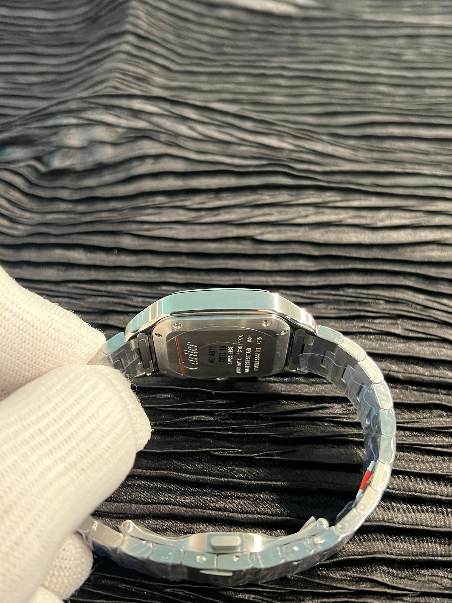 Santos de Carti 35mm SS 2018 BVF 1:1 Best Edition Blue Dial on SS SmartLinks Bracelet MIYOTA 9015 V2 - Image 7