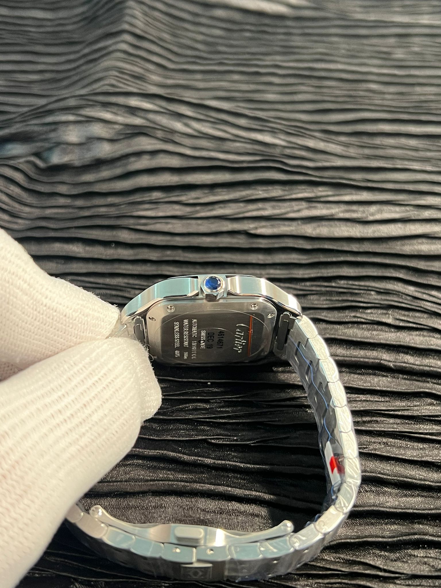 Santos de Carti 35mm SS 2018 BVF 1:1 Best Edition Blue Dial on SS SmartLinks Bracelet MIYOTA 9015 V2 - Image 6