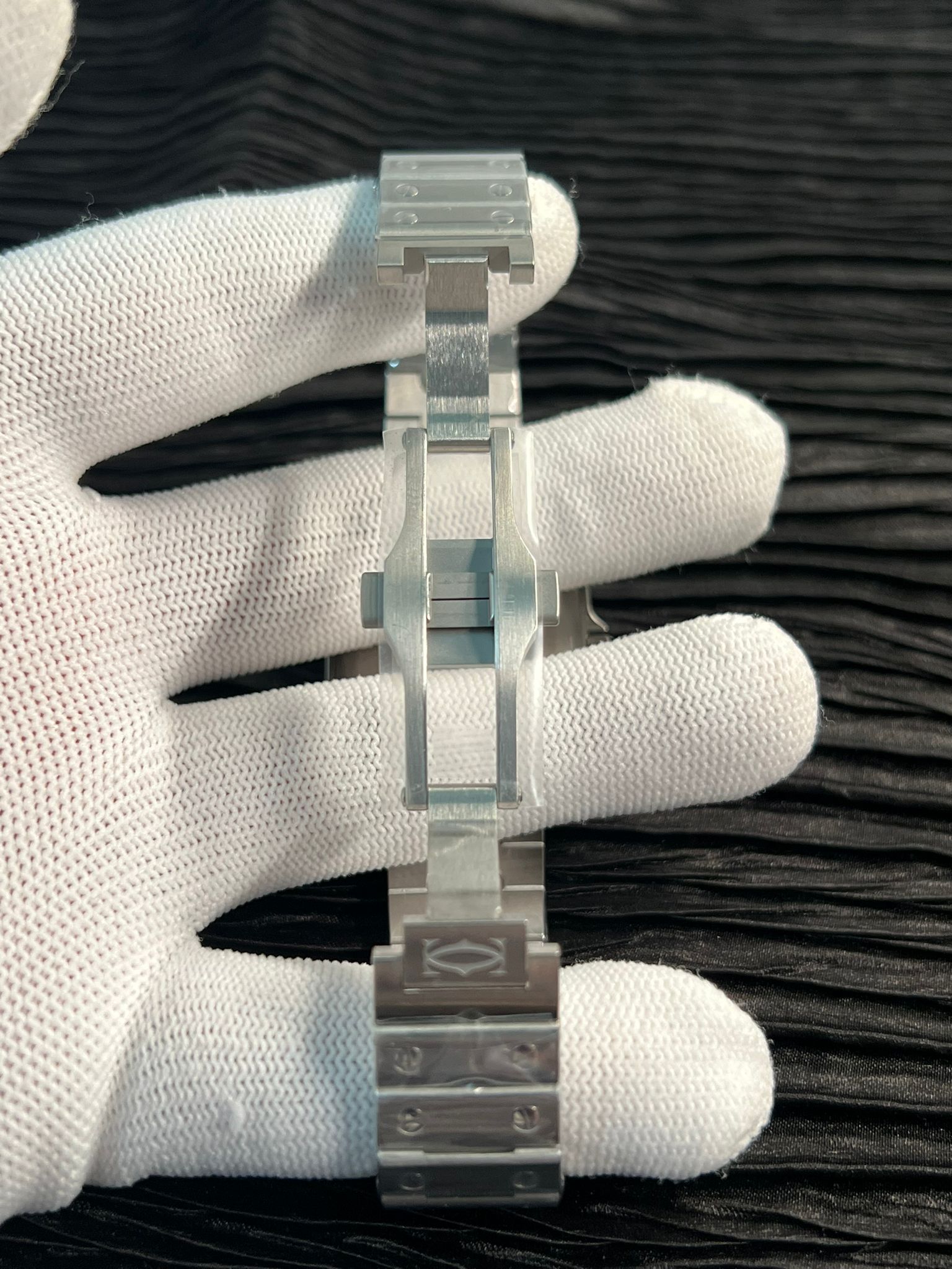 Santos de Carti 35mm SS 2018 BVF 1:1 Best Edition Blue Dial on SS SmartLinks Bracelet MIYOTA 9015 V2 - Image 9
