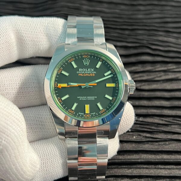 Milgauss 116400 GV Real Green Sapphire 904L SS VSF 1:1 Best Edition Black Dial on 904L SS Bracelet SA3131