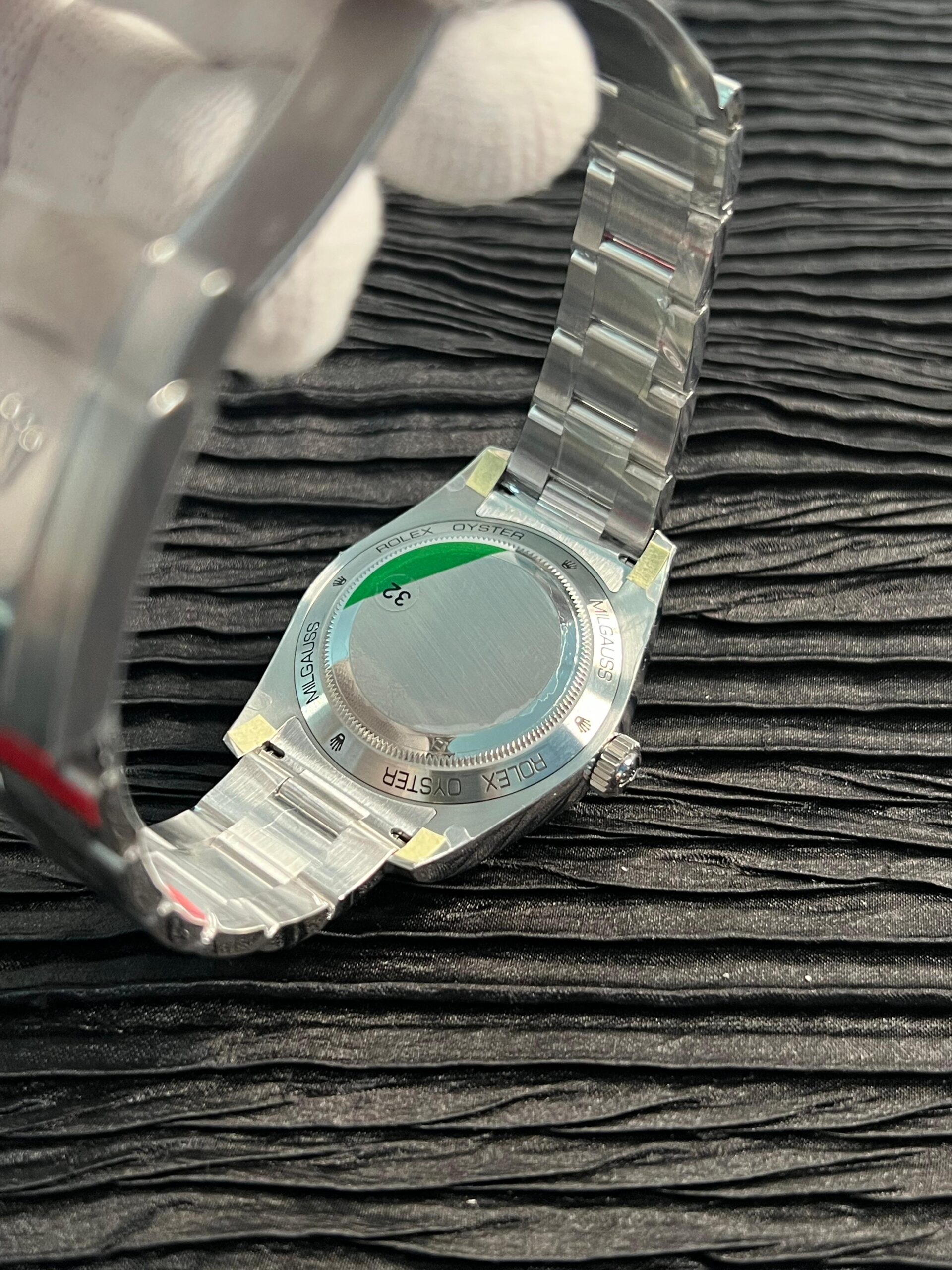 Milgauss 116400 GV Real Green Sapphire 904L SS VSF 1:1 Best Edition Black Dial on 904L SS Bracelet SA3131 - Image 7