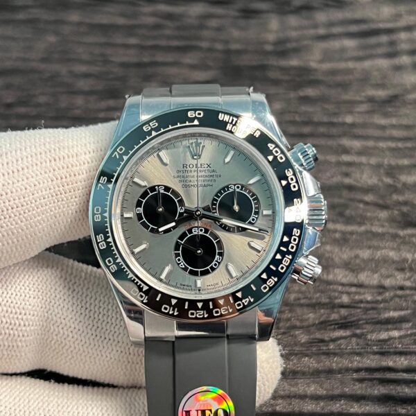 Dayto 126519 UFO Gain Weight 1:1 Best Edition SS Silver Dial On Oysterflex Rubber Strap UF4131 (Free Sprung) ca. 157 grams