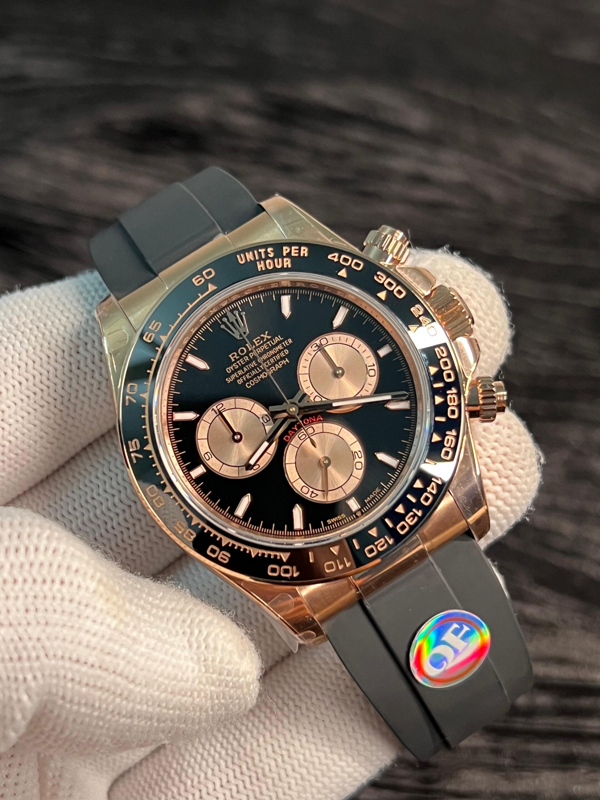 Dayto 126515 QF 1:1 Best Edition Black/RG Dial on Oysterflex Strap JH4131 V18 ca. 157 grams Weighted (Free Sprung) - Image 3