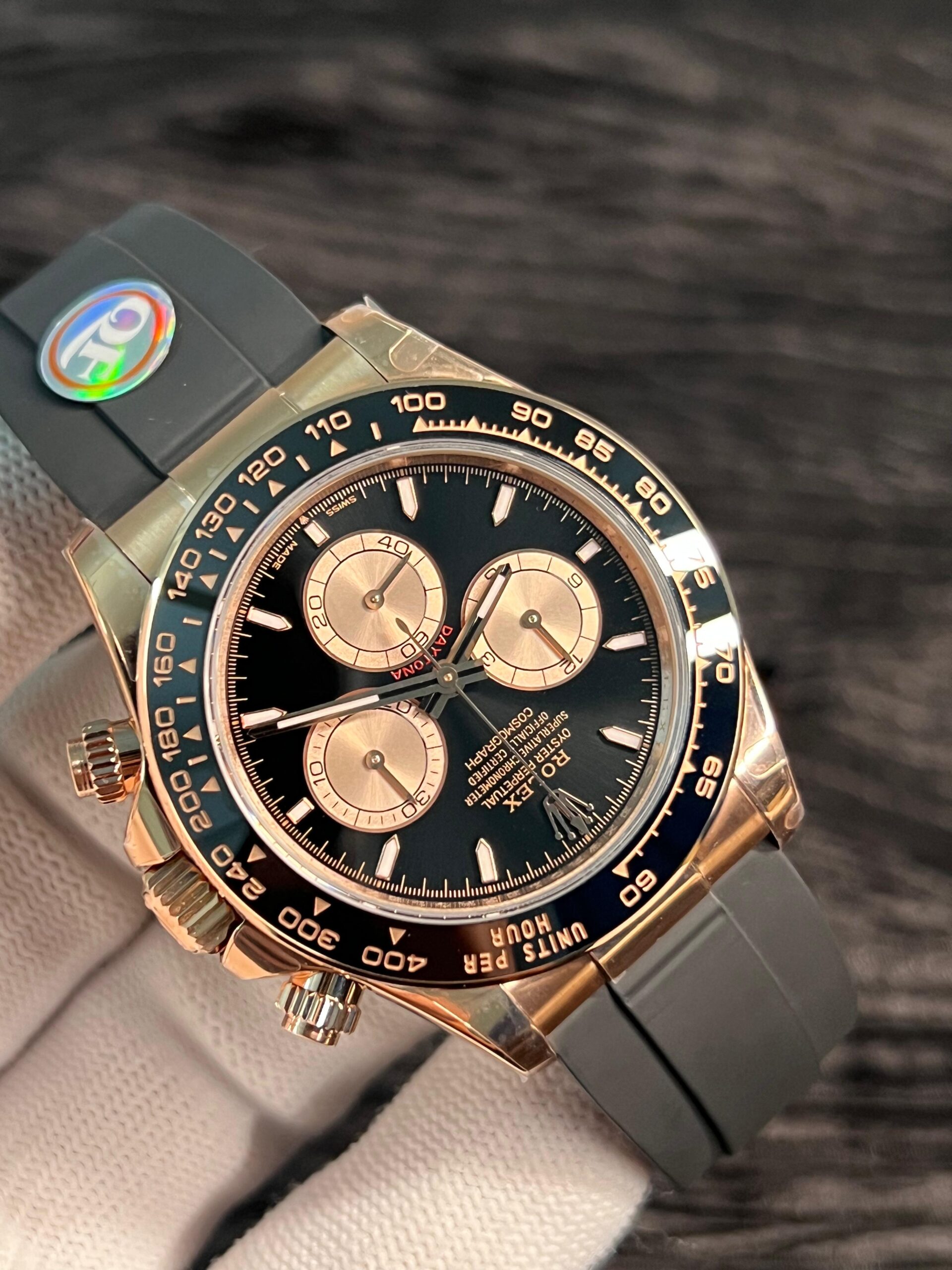 Dayto 126515 QF 1:1 Best Edition Black/RG Dial on Oysterflex Strap JH4131 V18 ca. 157 grams Weighted (Free Sprung) - Image 4
