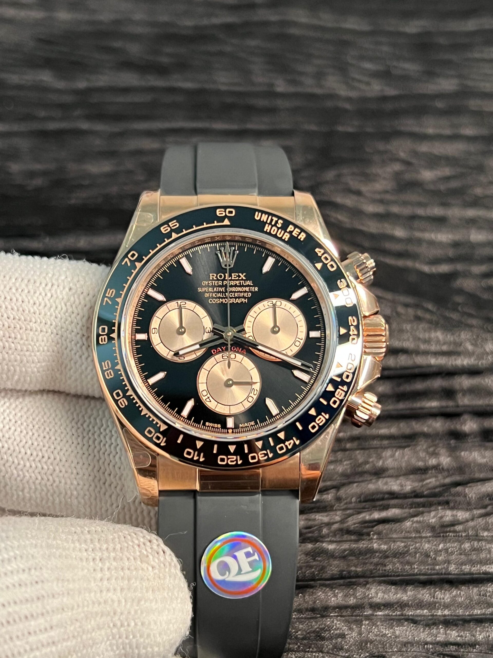 Dayto 126515 QF 1:1 Best Edition Black/RG Dial on Oysterflex Strap JH4131 V18 ca. 157 grams Weighted (Free Sprung)