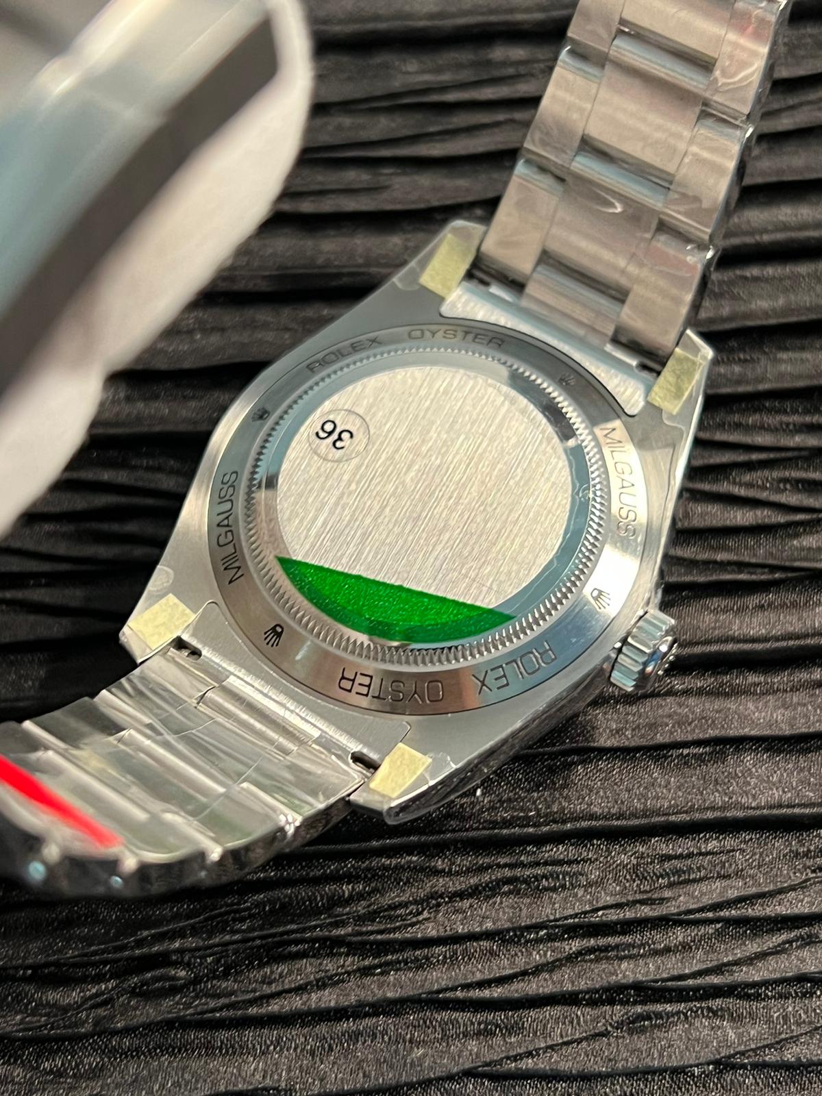 Milgauss 116400 GV Real Green Sapphire 904L SS VSF 1:1 Best Edition Blue Dial on 904L SS Bracelet SA3131 - Image 7