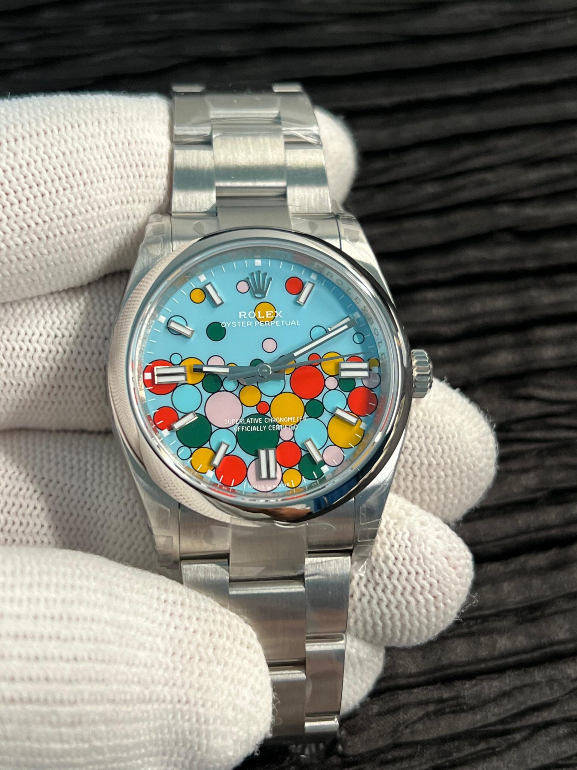 Oyster Perpetual 36mm 126000 904L VSF 1:1 Best Edition Turquoise Blue Celebration Motif Dial On SS Bracelet VS3230