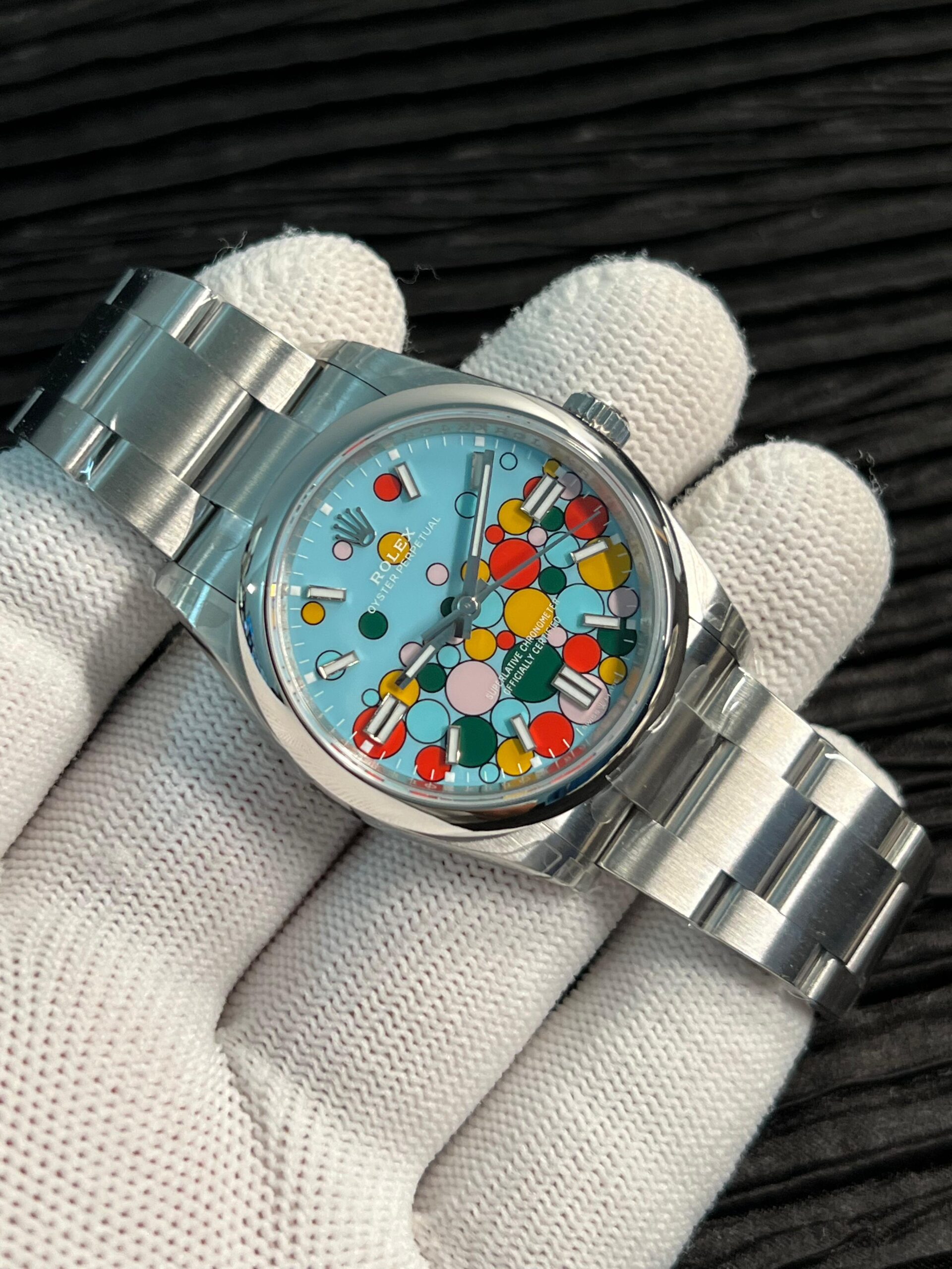 Oyster Perpetual 36mm 126000 904L VSF 1:1 Best Edition Turquoise Blue Celebration Motif Dial On SS Bracelet VS3230 - Image 3