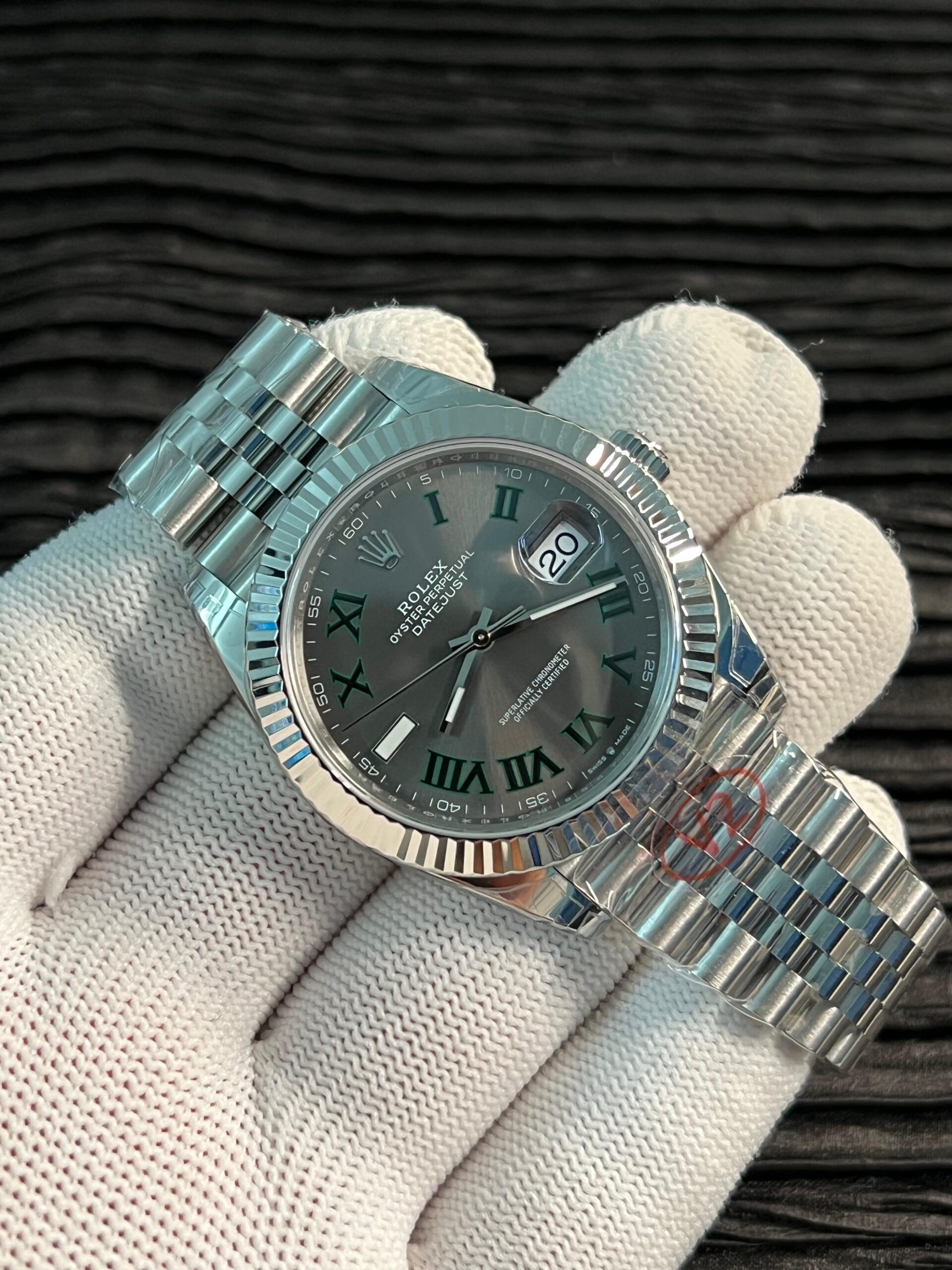 Date 41 126334 904L SS V2 VSF 1:1 Best Edition Gray Dial Green Roman Marker On Jubilee Bracelet DD3235 - Image 3