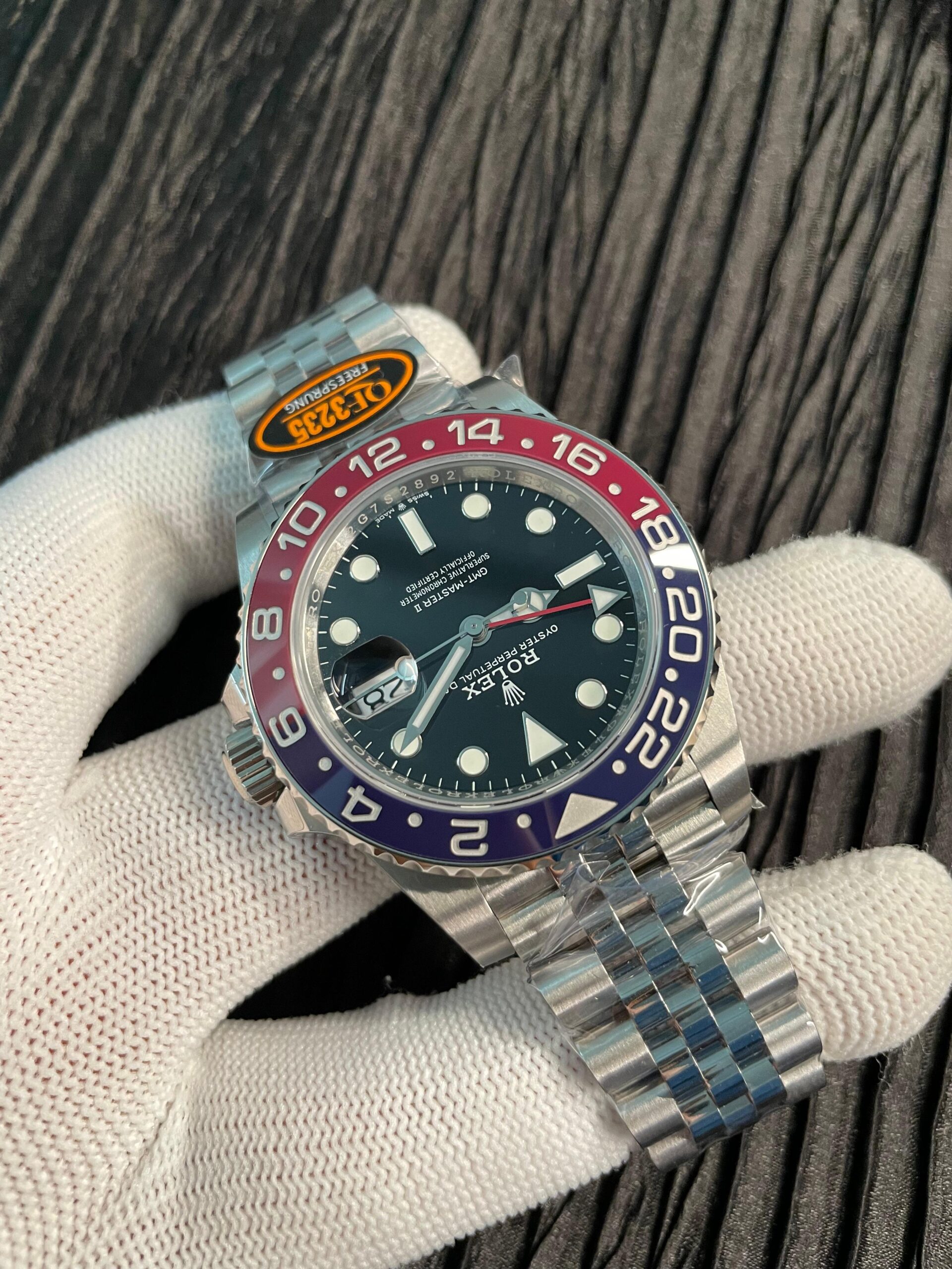 GMT-Master II 126710 BLRO Blue/Red V2 904L SS QF 1:1 Black Dial On Jubilee Bracelet SH3285 CHS (Free Sprung) - Image 4