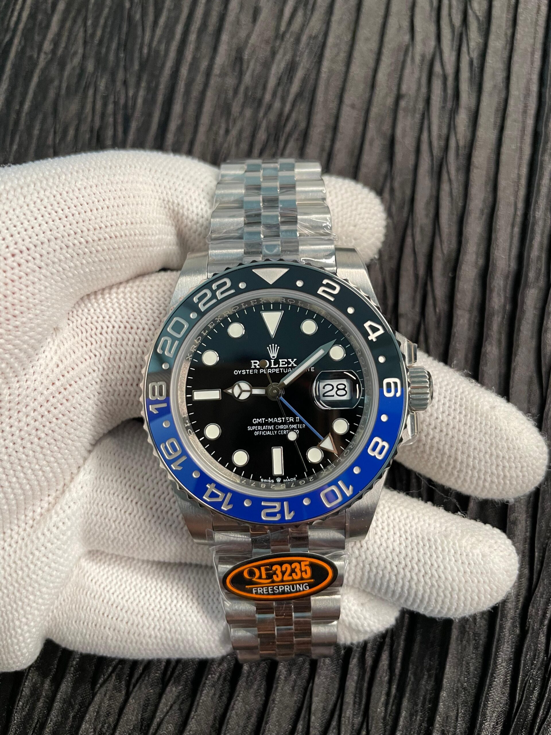 GMT-Master II 126710 BLNR Black/Blue V2 904L SS QF 1:1 Black Dial On Jubilee Bracelet SH3285 CHS (Free Sprung)