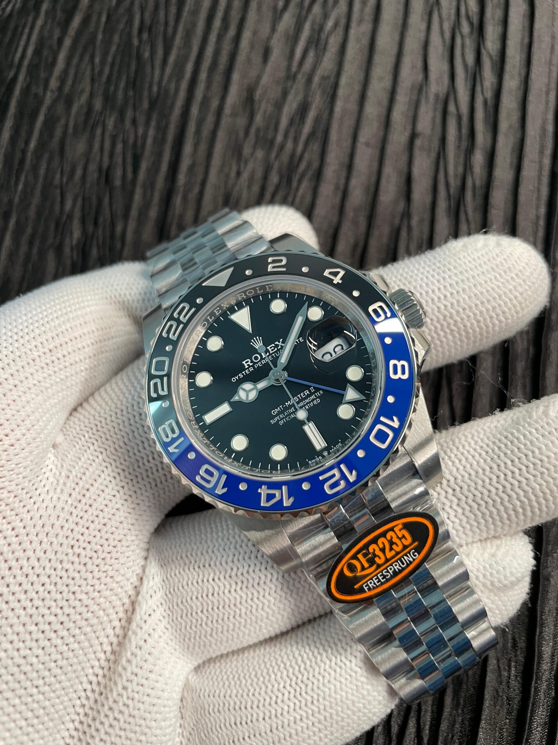GMT-Master II 126710 BLNR Black/Blue V2 904L SS QF 1:1 Black Dial On Jubilee Bracelet SH3285 CHS (Free Sprung) - Image 3