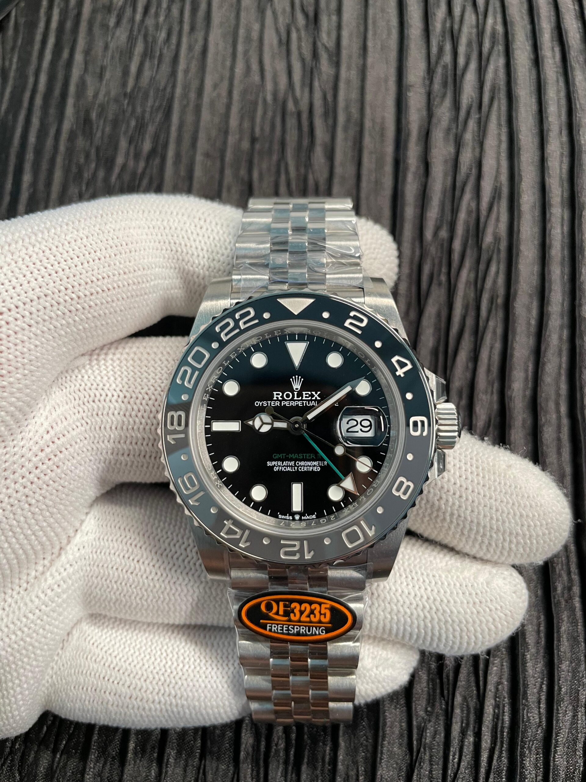 GMT-Master II 126710 GRNR Black/Gray V2 904L SS QF 1:1 Black Dial On Jubilee Bracelet SH3285 CHS (Free Sprung)