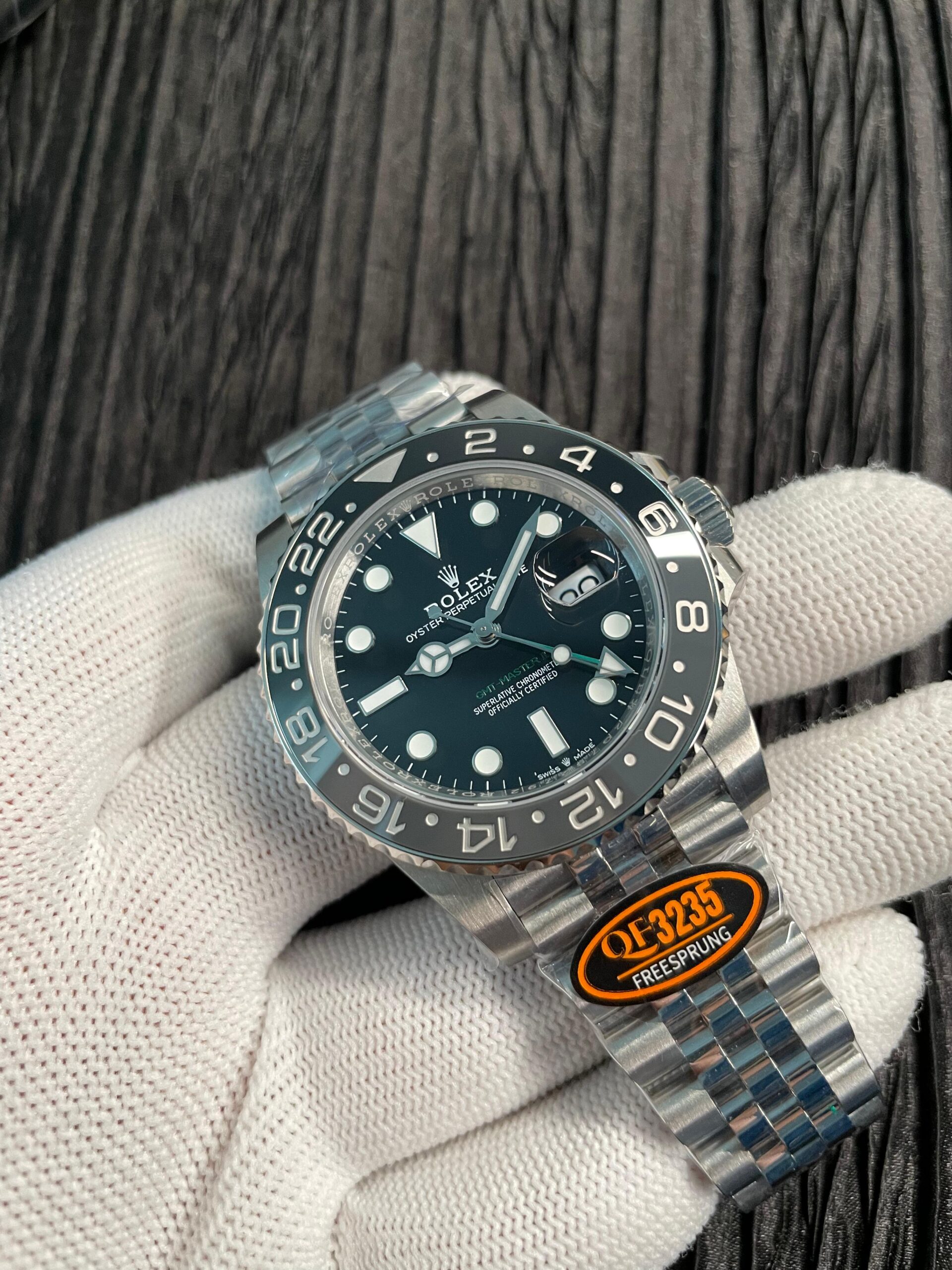 GMT-Master II 126710 GRNR Black/Gray V2 904L SS QF 1:1 Black Dial On Jubilee Bracelet SH3285 CHS (Free Sprung) - Image 3
