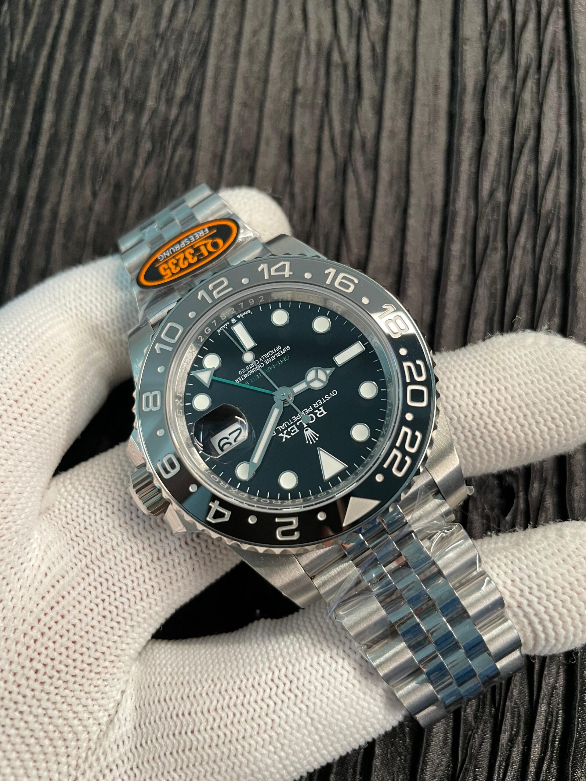 GMT-Master II 126710 GRNR Black/Gray V2 904L SS QF 1:1 Black Dial On Jubilee Bracelet SH3285 CHS (Free Sprung) - Image 4