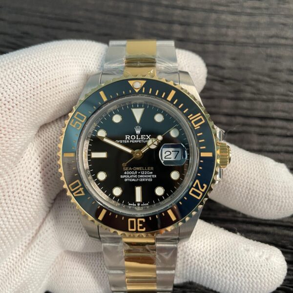 Sea-Dweller 126600 43mm 904L SS/YG QF 1:1 Best Black Dial On Oyster Bracelet SH3235 (Free Sprung)