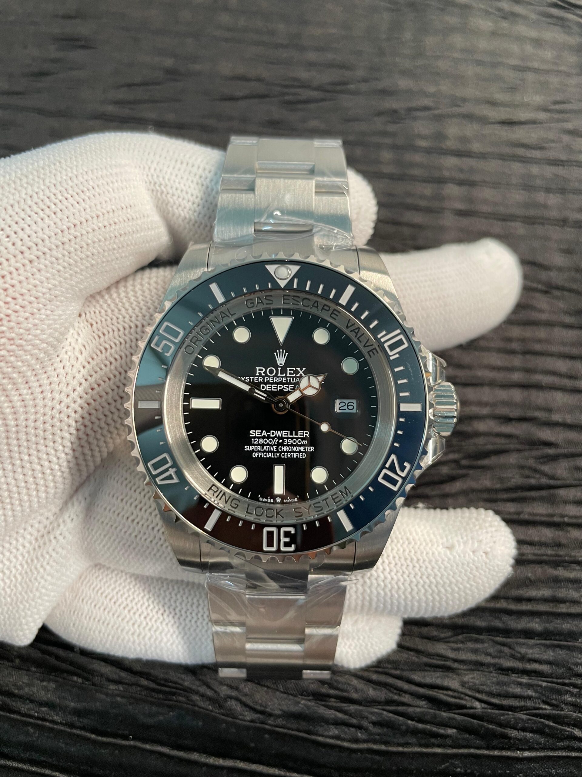 Sea-Dweller DEEPSEA 126660 904L SS QF 1:1 Best Edition Black Dial On Oyster Bracelet SH3235 (Free Sprung)