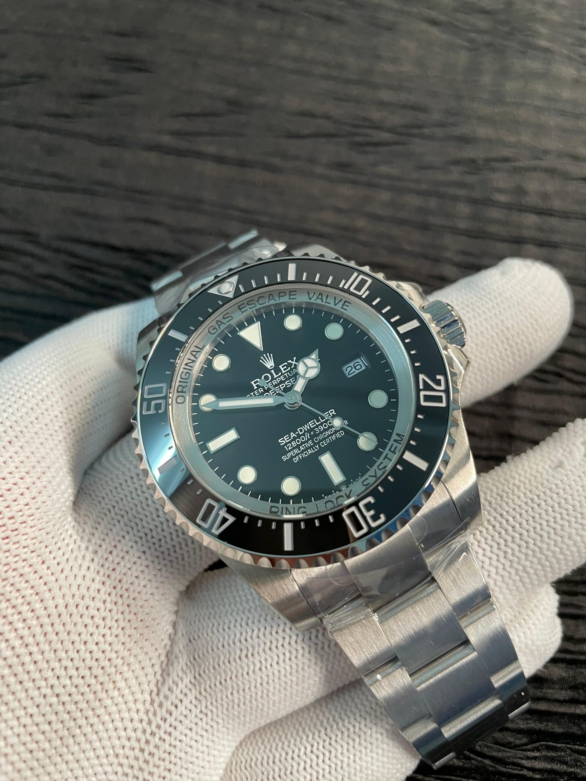 Sea-Dweller DEEPSEA 126660 904L SS QF 1:1 Best Edition Black Dial On Oyster Bracelet SH3235 (Free Sprung) - Image 3