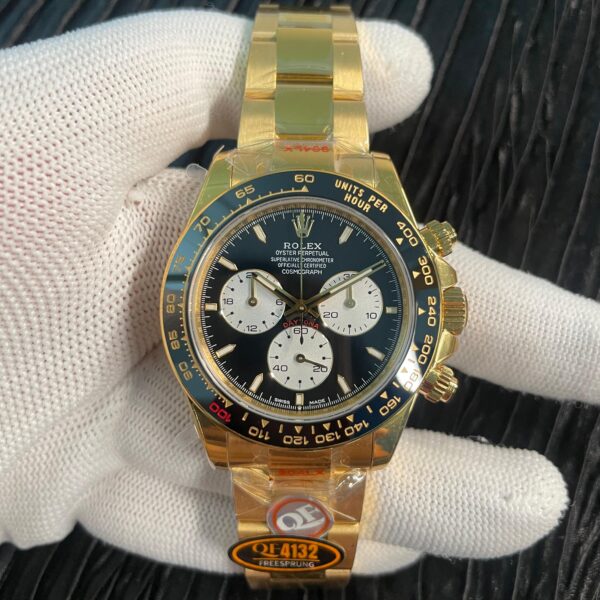 Daytona 126528 Le Mans Gain Weight QF 1:1 YG Black Dial On YG Bracelet SH4132 V18 (Free Sprung)
