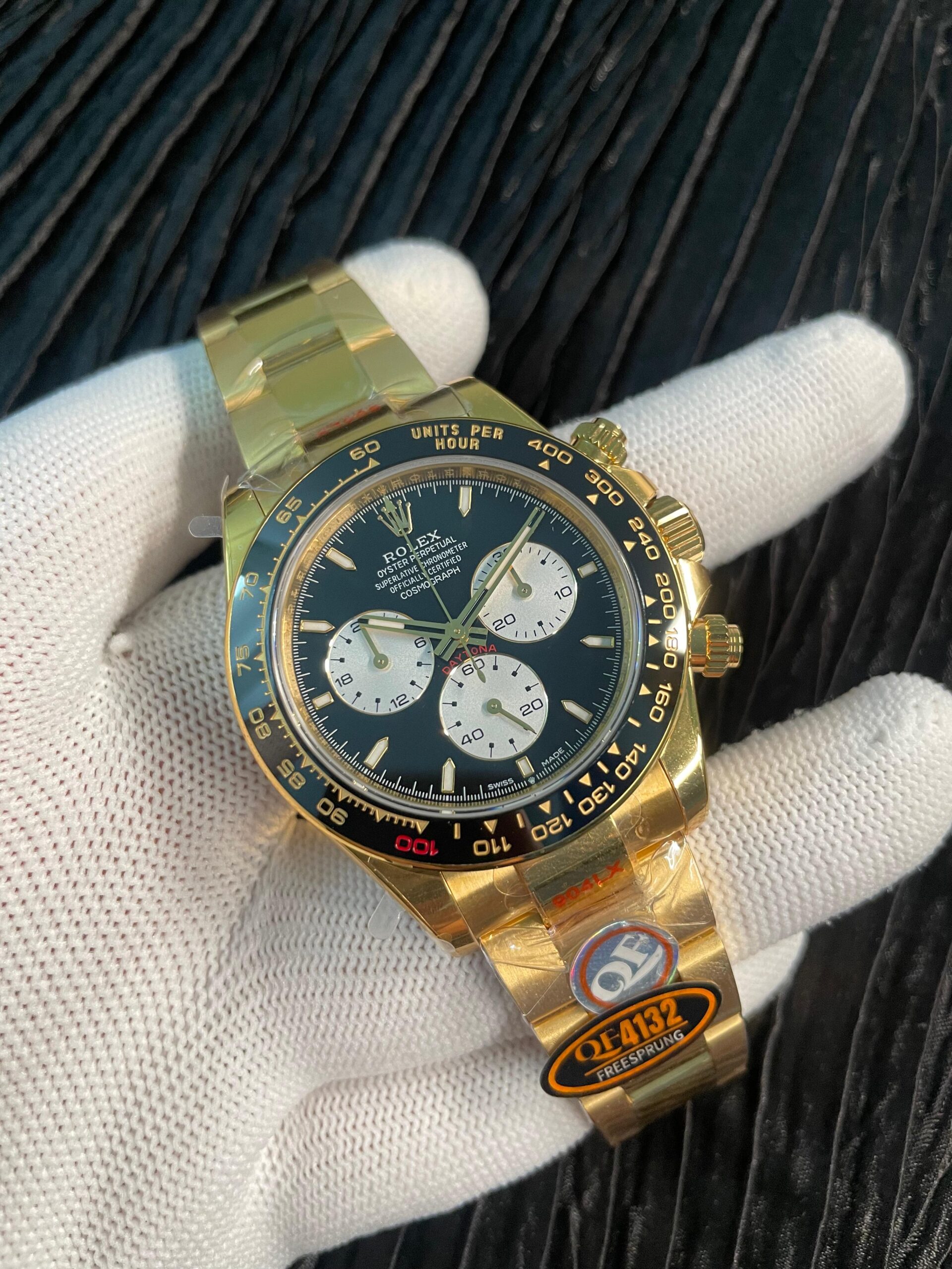 Daytona 126528 Le Mans Gain Weight QF 1:1 YG Black Dial On YG Bracelet SH4132 V18 (Free Sprung) - Image 3