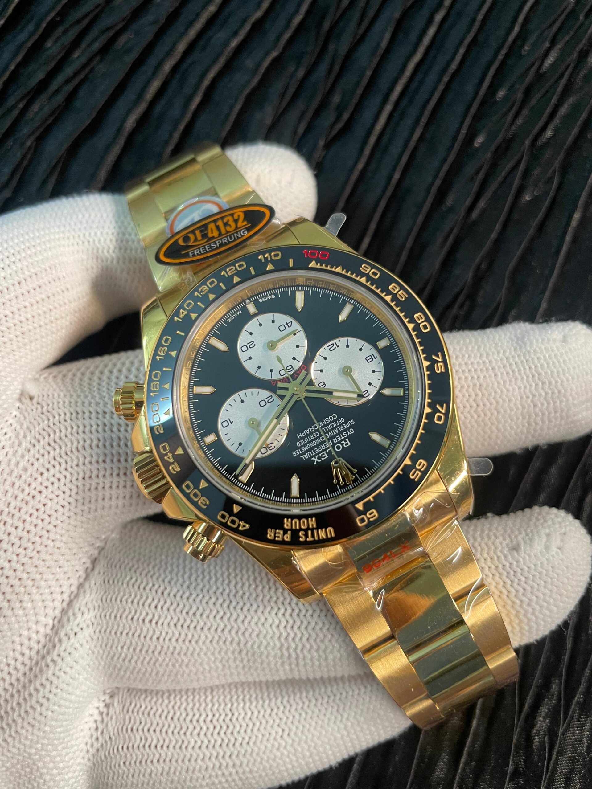 Daytona 126528 Le Mans Gain Weight QF 1:1 YG Black Dial On YG Bracelet SH4132 V18 (Free Sprung) - Image 4
