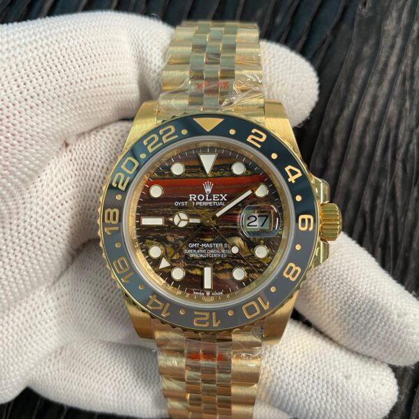 GMT Master II 126718 GRNR Gain Weight QF 1:1 Tiger Iron Dial On YG Jubilee Bracelet SH3285 CHS (Free Sprung)