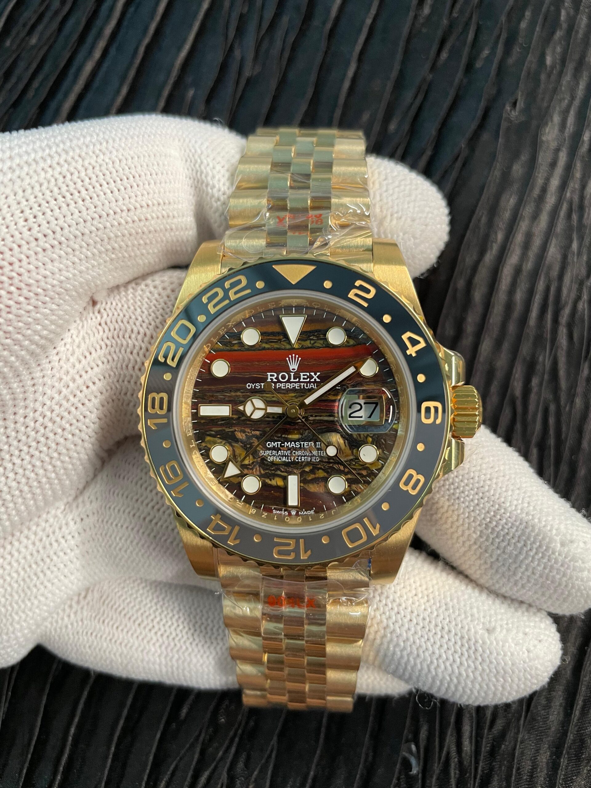 GMT Master II 126718 GRNR Gain Weight QF 1:1 Tiger Iron Dial On YG Jubilee Bracelet SH3285 CHS (Free Sprung)