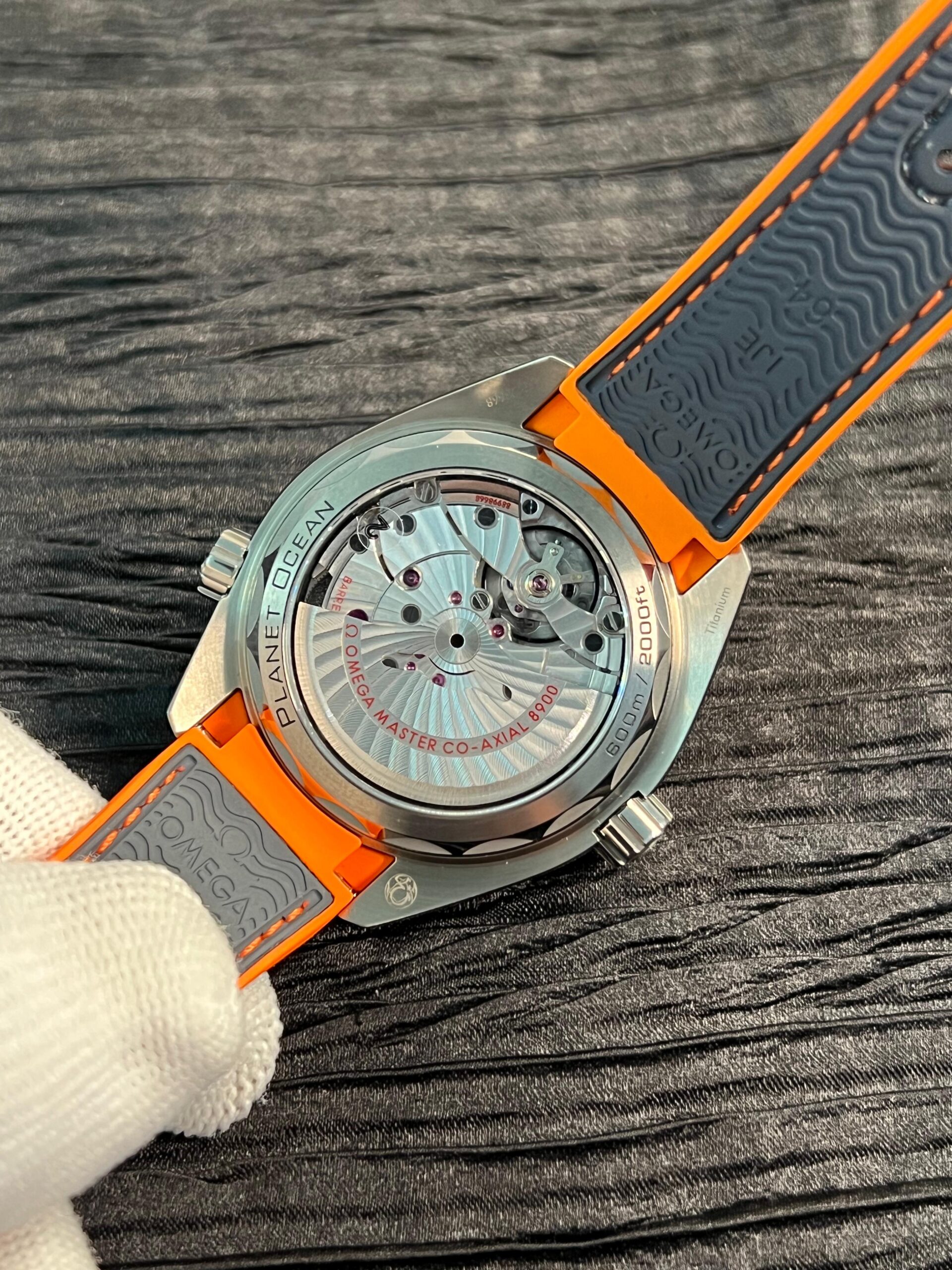 Planet Ocean 43.5mm Titanium VSF 1:1 Best Edition Black/Orange Bezel Gray Dial on Gray Nylon Strap A8900 - Image 7