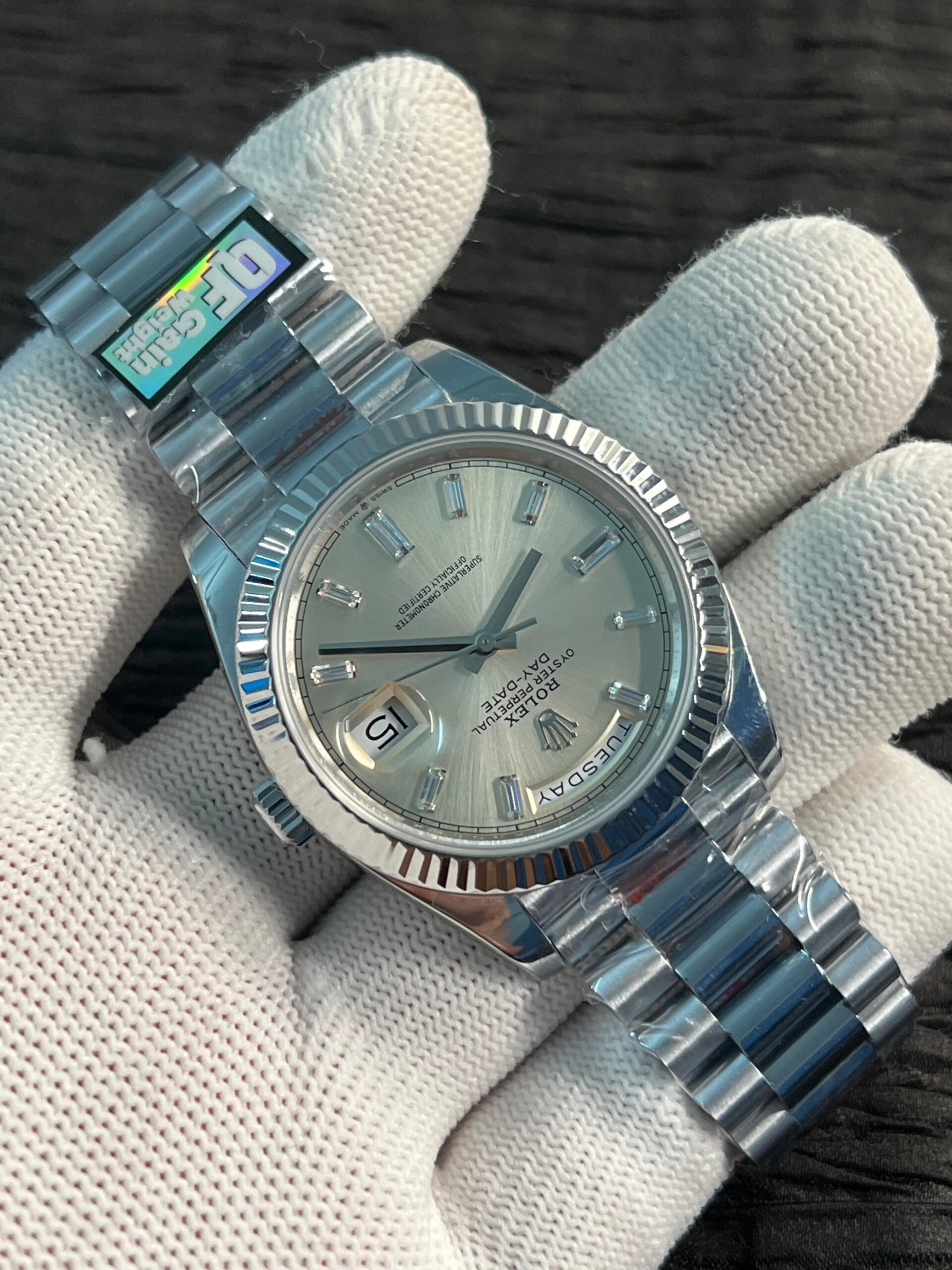 Day Date 228238 40mm 904L SS Bezel QF Gain Weight Champagne Dial T Dia Markers on SS President Bracelet A2836 - Image 4