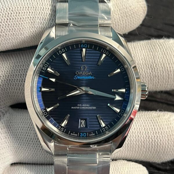 Aqua Terra 150M Master Chronometers VSF 1:1 Best Edition Deep Blue Dial Silver Hand on SS Bracelet A8900 Super Clone