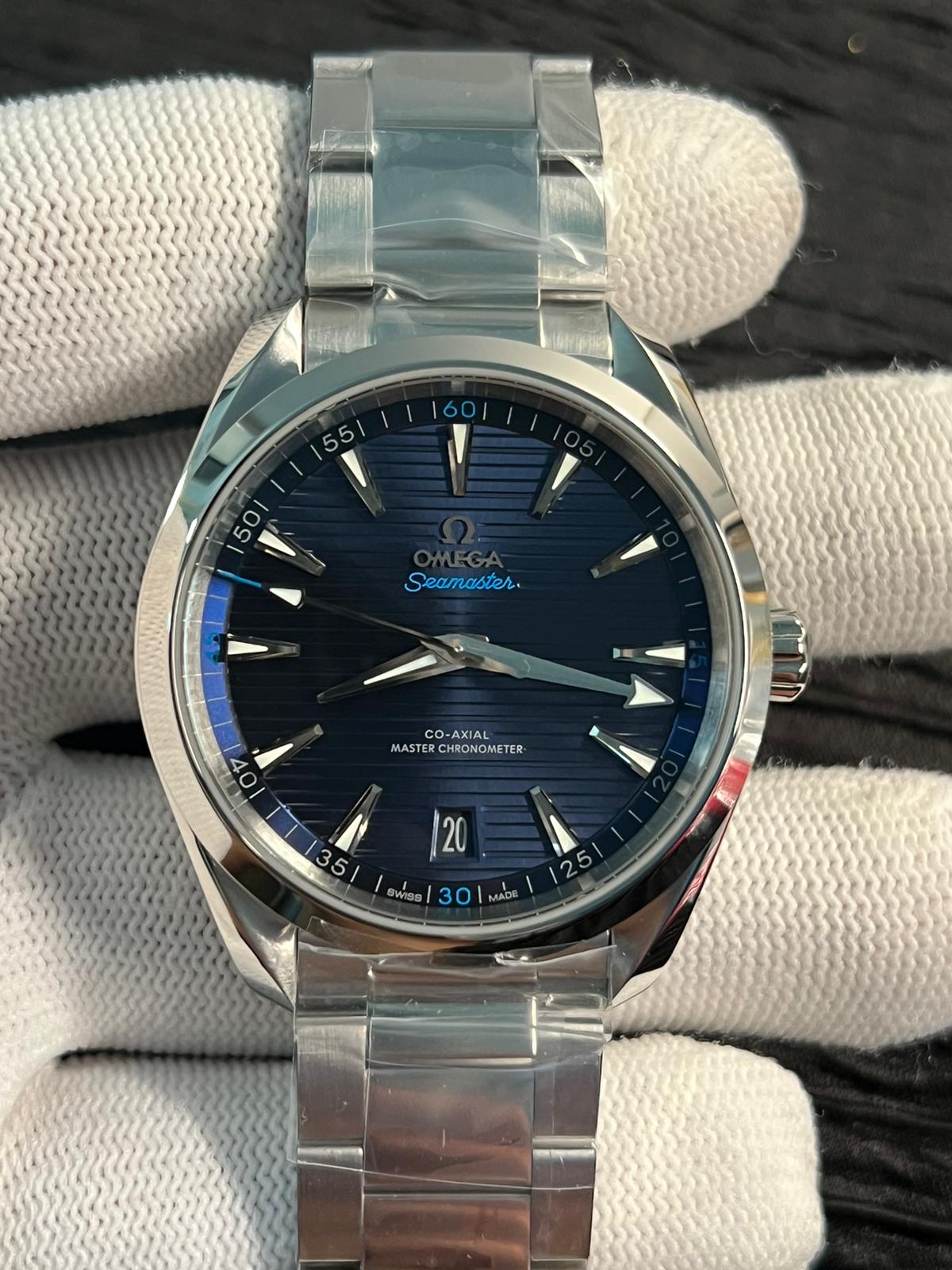 Aqua Terra 150M Master Chronometers VSF 1:1 Best Edition Deep Blue Dial Silver Hand on SS Bracelet A8900 Super Clone