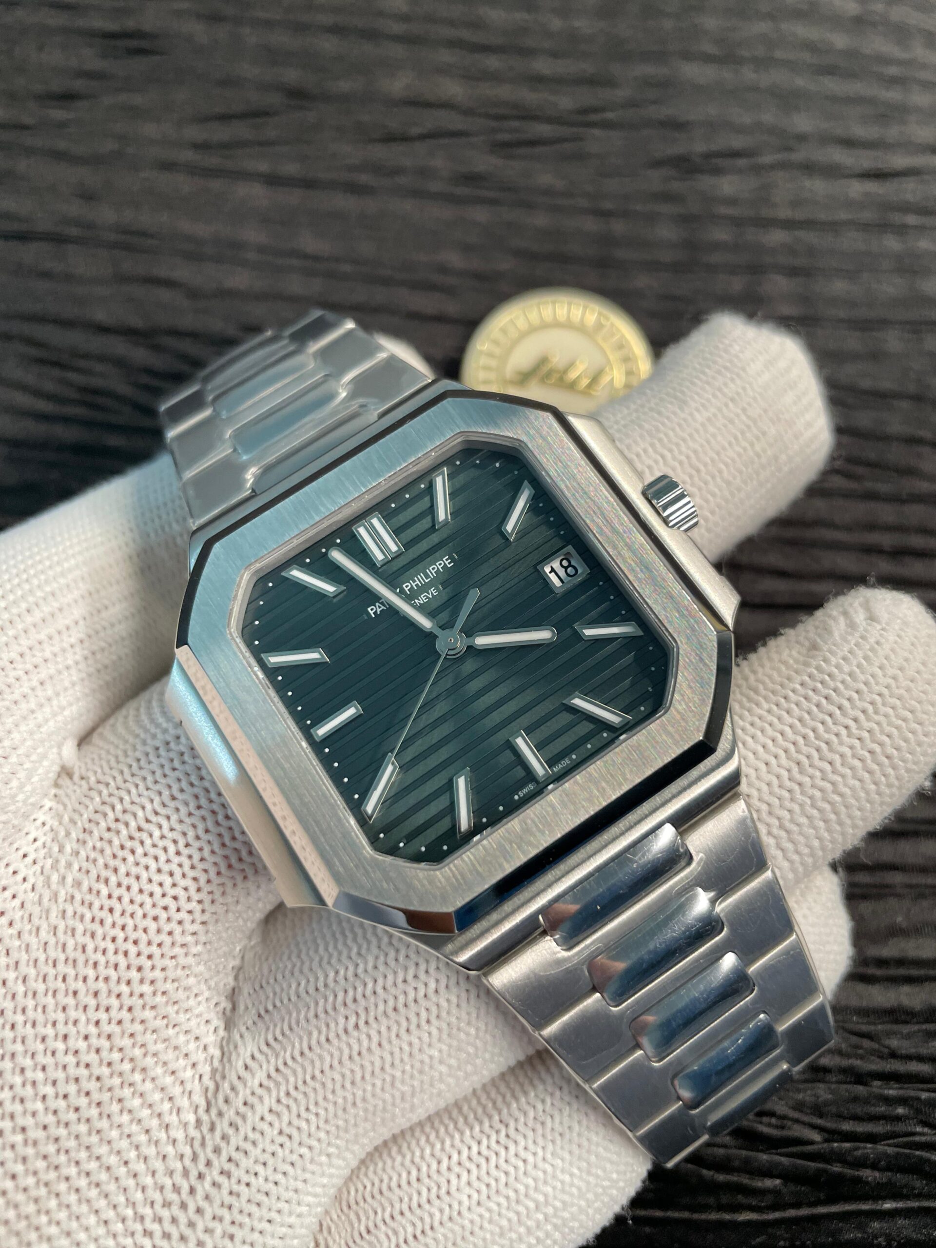 Cubitus 5821 SS PPF Best Edition Green Dial On SS Bracelet PPF 26-330 - Image 3