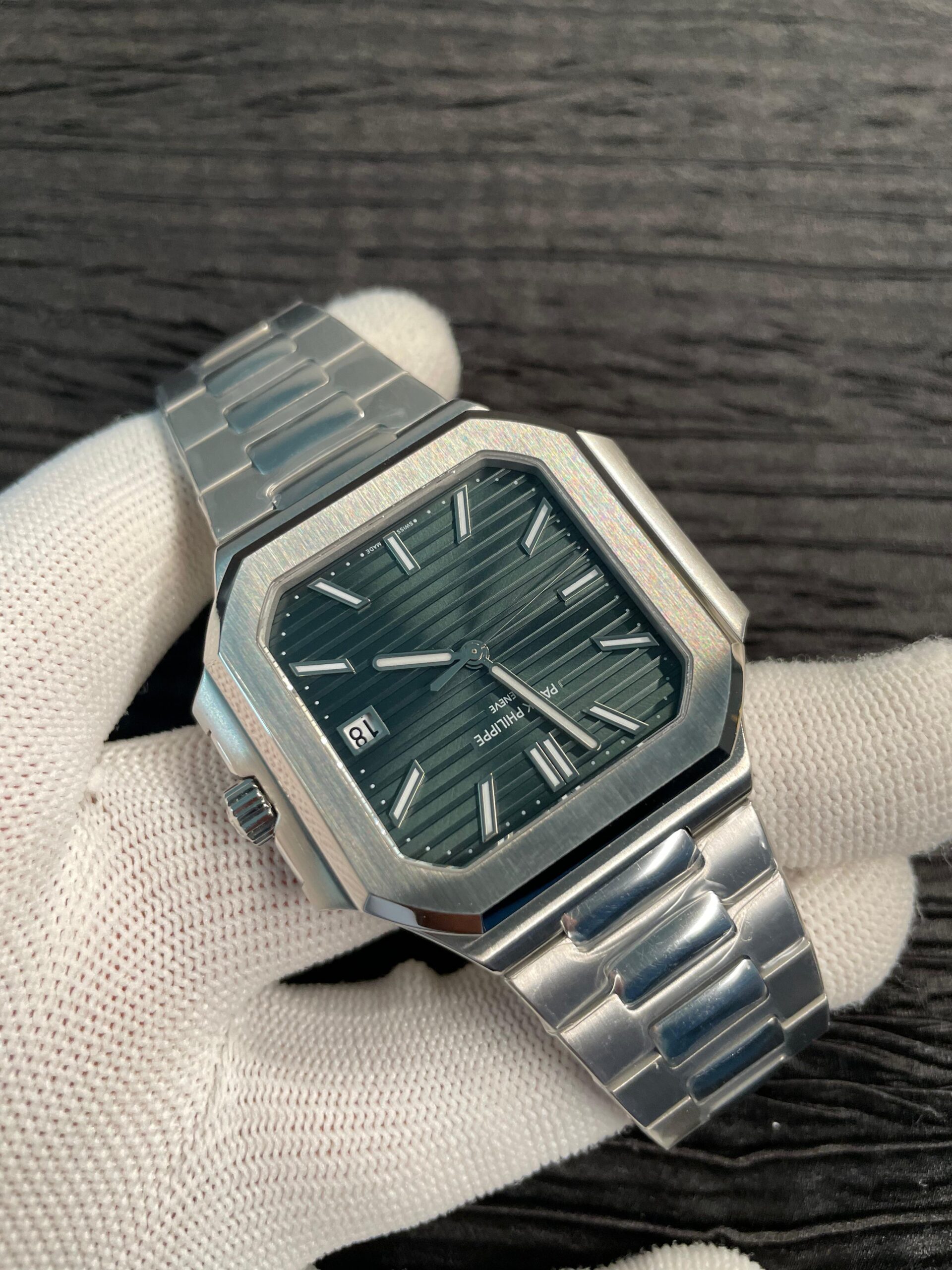 Cubitus 5821 SS PPF Best Edition Green Dial On SS Bracelet PPF 26-330 - Image 4