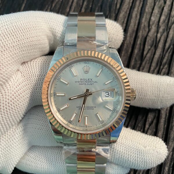 DateJust 41 126331 SS/RG QF 1:1 Best Edition 904L Steel Silver Dial on SS/RG Oyster Bracelet SH3235 (Free Sprung)