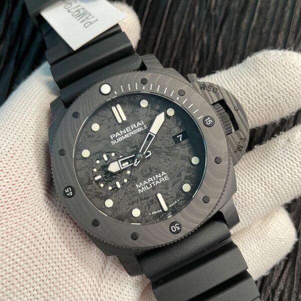 PAM 979 Carbotech VSF Best Edition Carbon Dial on Rubber Strap P.9010 Clone (Free Leather Strap)