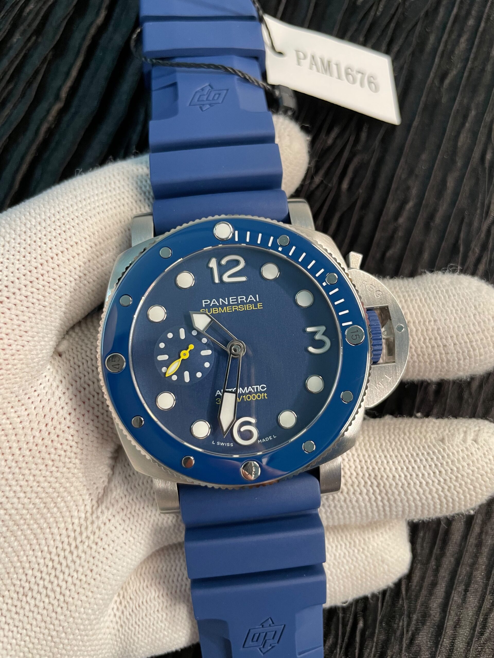 PAM1676 44mm Submersible VSF 1:1 Best Edition Blue Dial On Blue Rubber Strap P.900 Super Clone