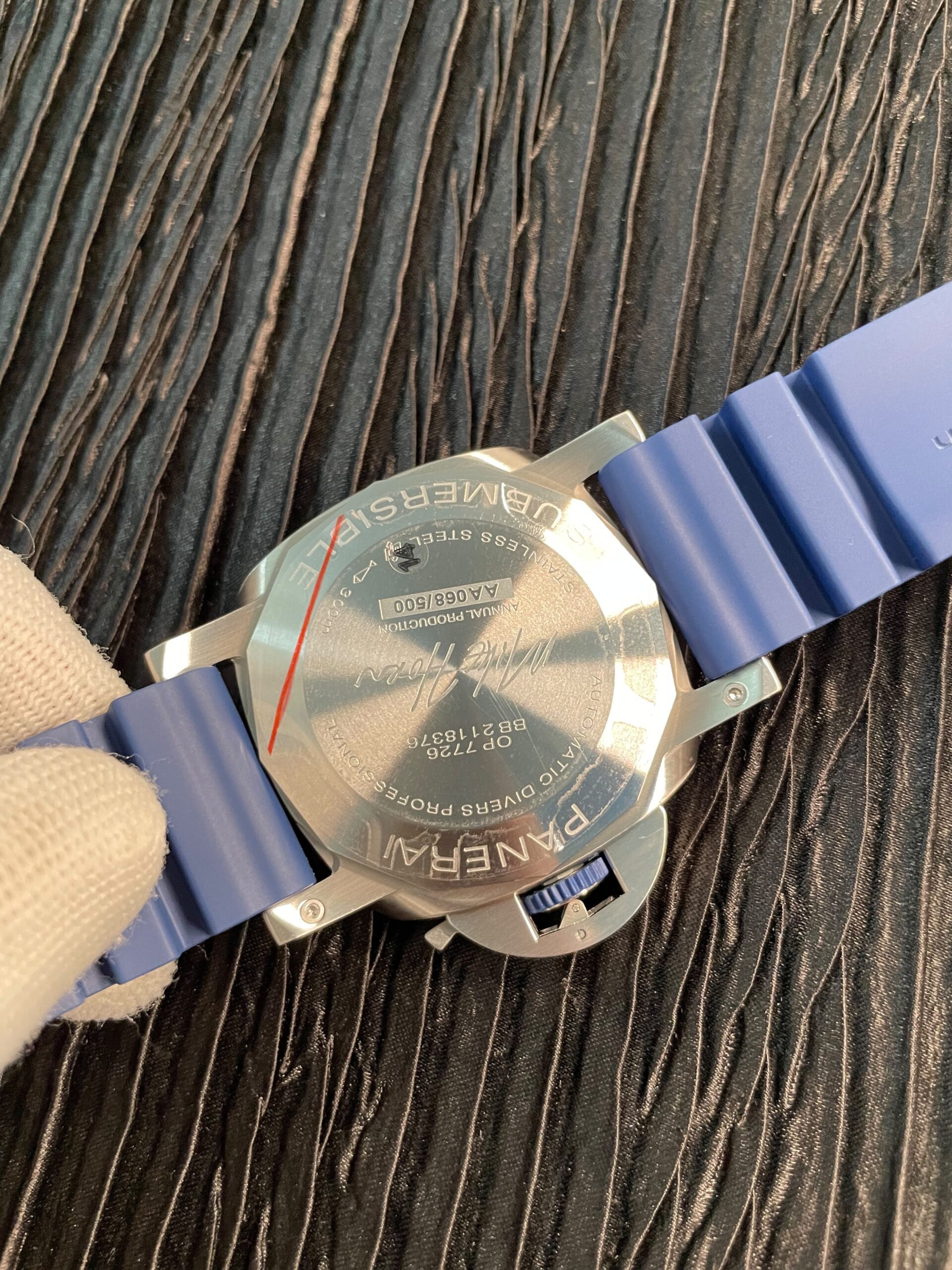 PAM1676 44mm Submersible VSF 1:1 Best Edition Blue Dial On Blue Rubber Strap P.900 Super Clone - Image 7