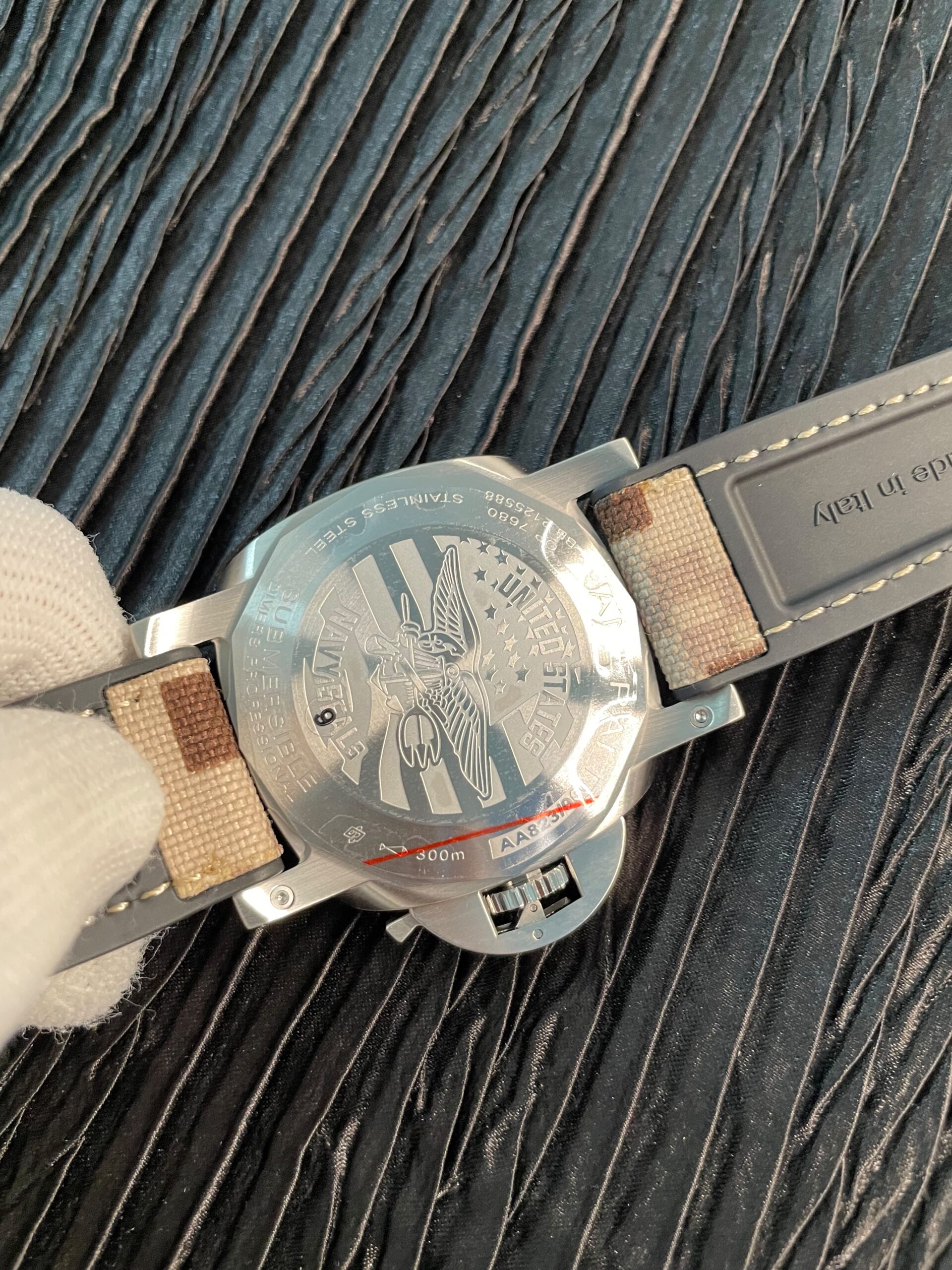 PAM1518 Submersible 44mm VSF 1:1 Best Edition Gray Ombre Dial on Camouflage Strap P900 - Image 7