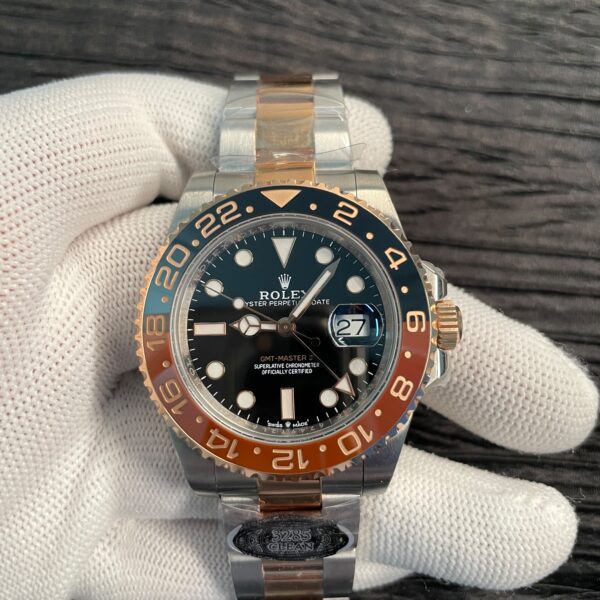 GMT-Master II 126711 CHNR Black/Gray 904L SS/RG NEW CLEAN 1:1 Best Edition Black Dial On Oyster Bracelet DD3285 CHS