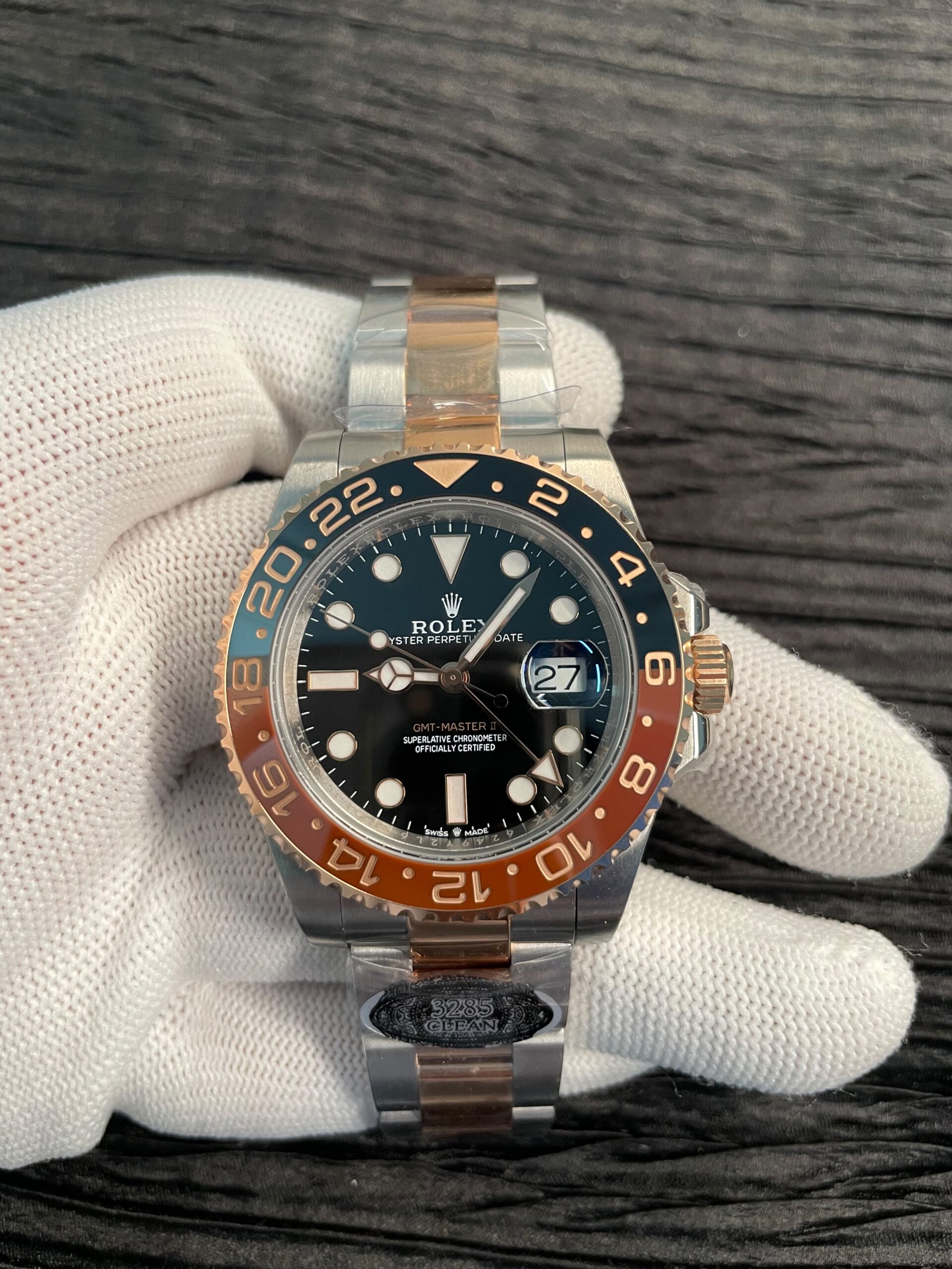 GMT-Master II 126711 CHNR Black/Gray 904L SS/RG NEW CLEAN 1:1 Best Edition Black Dial On Oyster Bracelet DD3285 CHS