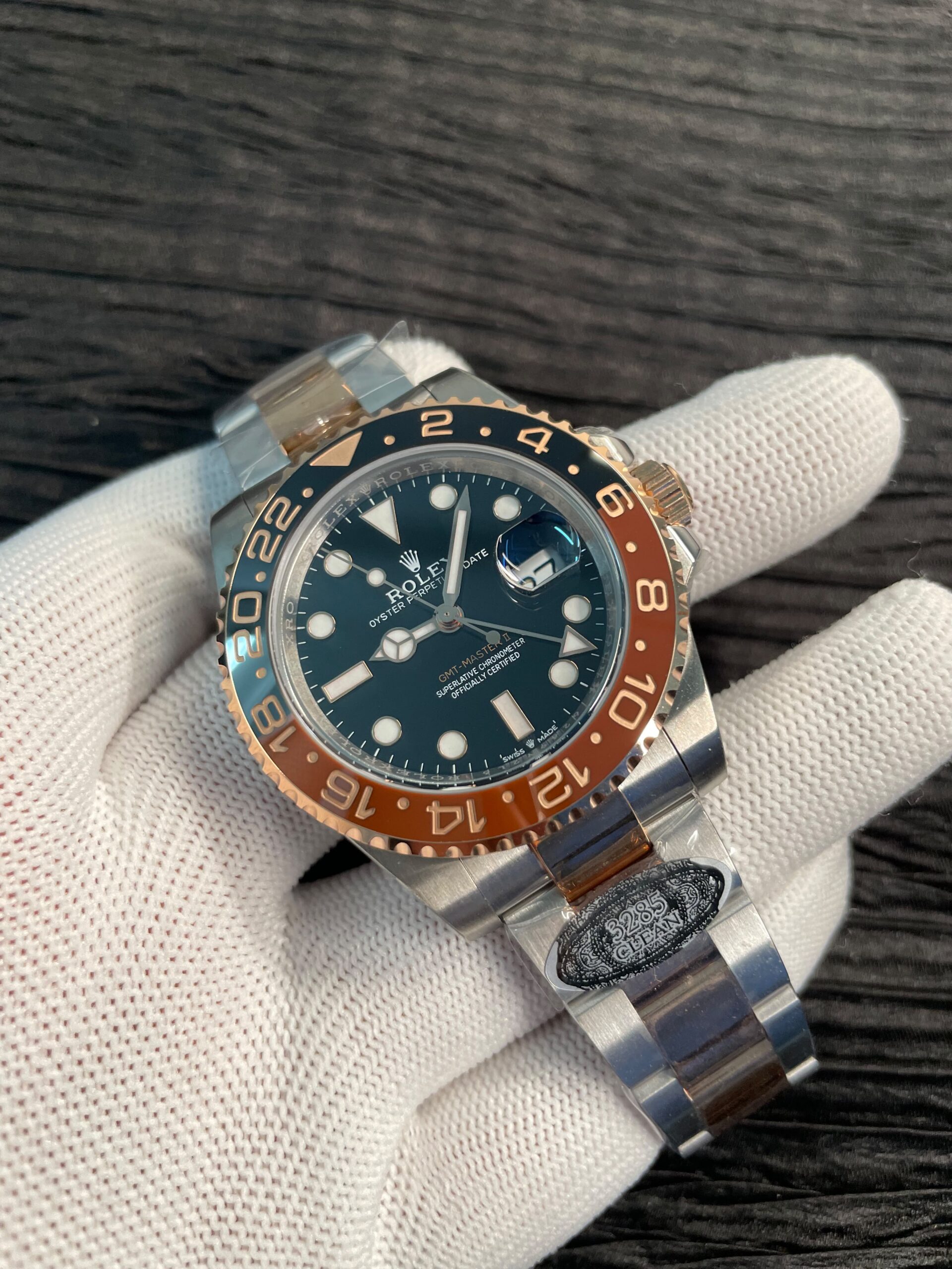 GMT-Master II 126711 CHNR Black/Gray 904L SS/RG NEW CLEAN 1:1 Best Edition Black Dial On Oyster Bracelet DD3285 CHS - Image 3
