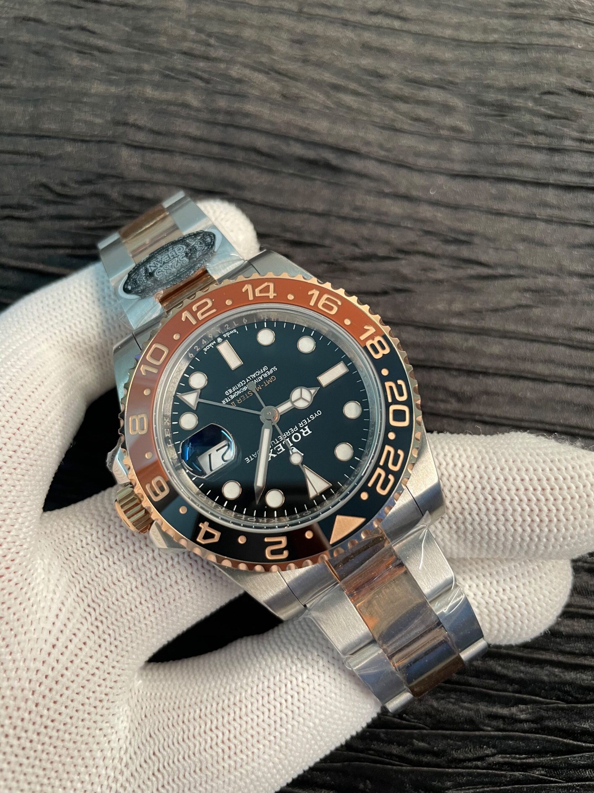 GMT-Master II 126711 CHNR Black/Gray 904L SS/RG NEW CLEAN 1:1 Best Edition Black Dial On Oyster Bracelet DD3285 CHS - Image 4
