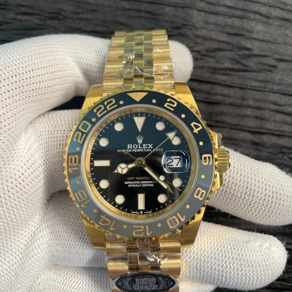 GMT-Master II 126718 GRNR Gray/Black 904L YG NEW CLEAN 1:1 Best Edition Black Dial On Jubilee Bracelet DD3285 CHS