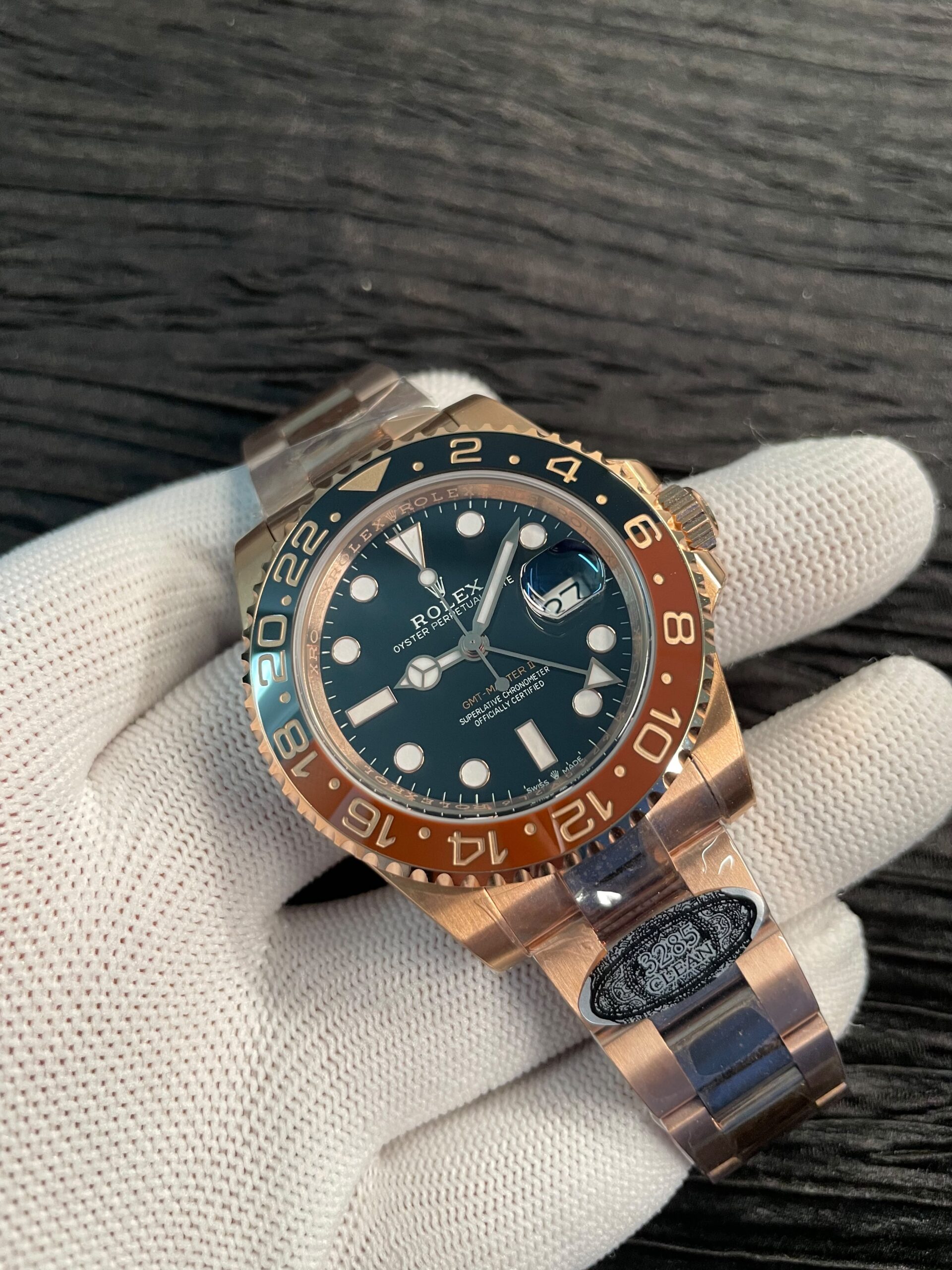 GMT-Master II 126715 CHNR Black/Brown 904L RG NEW CLEAN 1:1 Best Edition Black Dial On Oyster Bracelet DD3285 CHS - Image 3