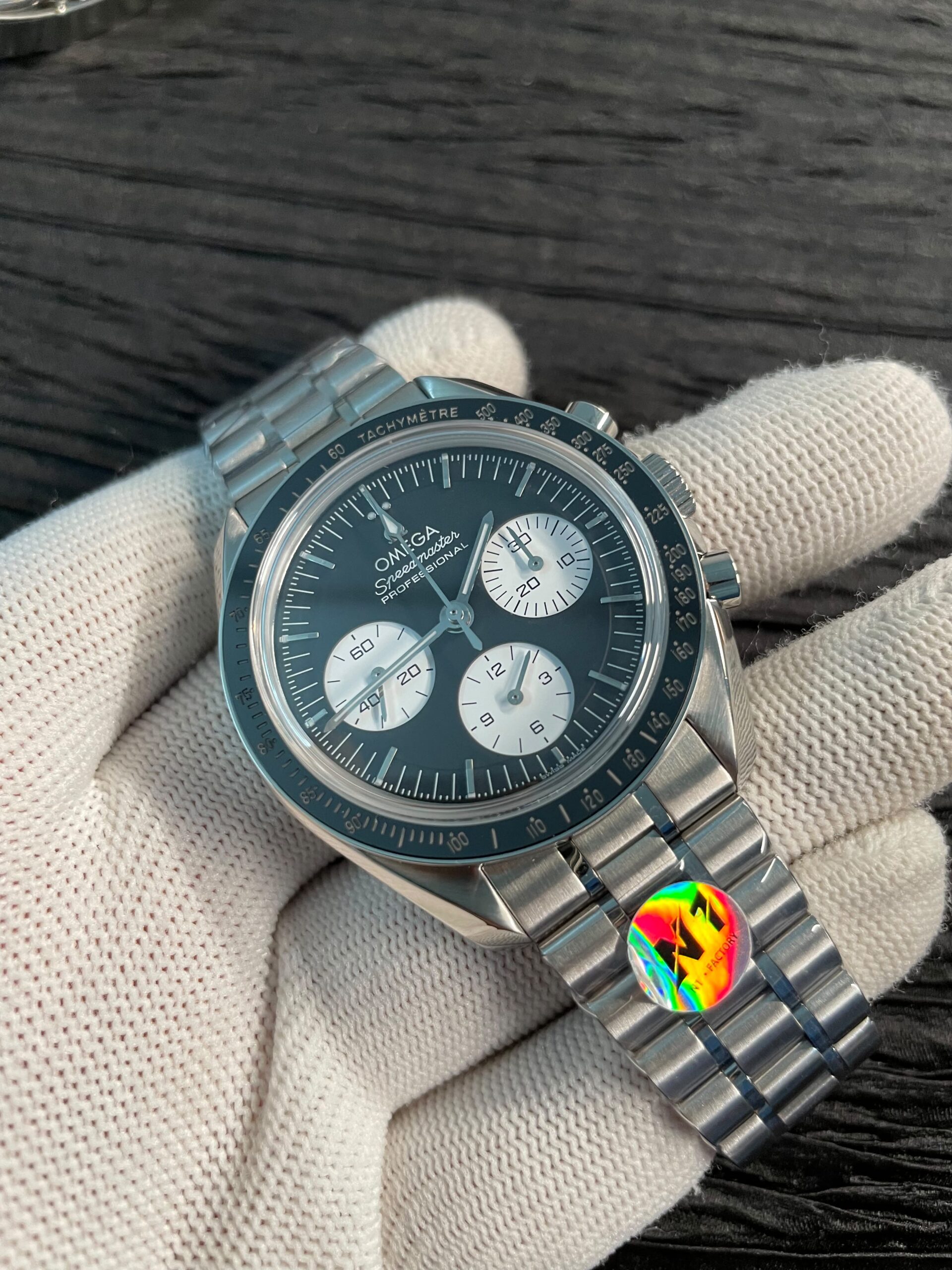 Speedmaster Professional SS N1F Best Edition Black Dial On SS Bracelet Asian 3861 - Image 2