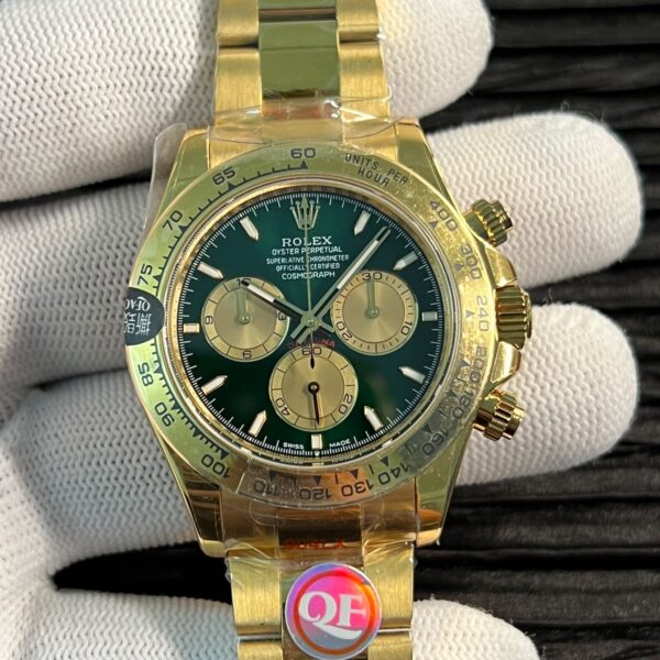 Daytona 126508 QF 1:1 Best Edition Green/YG Dial on YG Bracelet JH4131 (Free Sprung) V18 ca. 218 grams