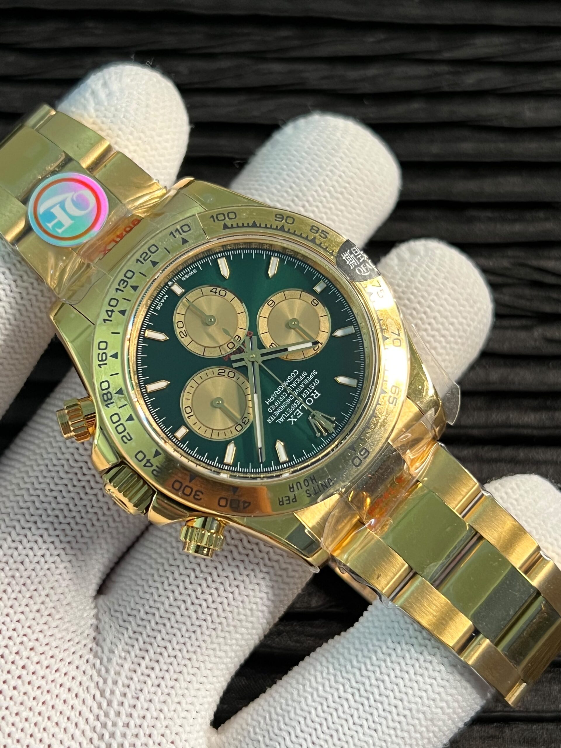 Daytona 126508 QF 1:1 Best Edition Green/YG Dial on YG Bracelet JH4131 (Free Sprung) V18 ca. 218 grams - Image 3