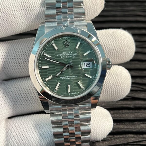 DateJust 41 126300 SS QF 1:1 Best Edition 904L Steel Green Fluted Dial on SS Oyster Bracelet JH3235 (Free Sprung)